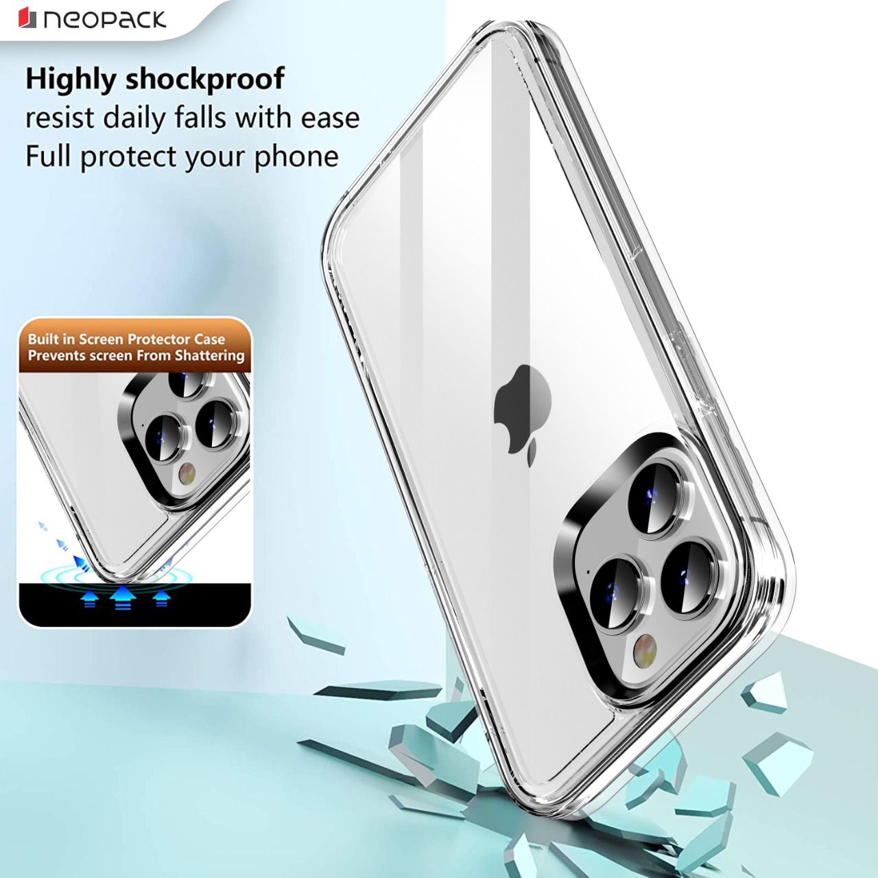 Drop Tested Hybried Case for iPhone 14 Pro (Clear)