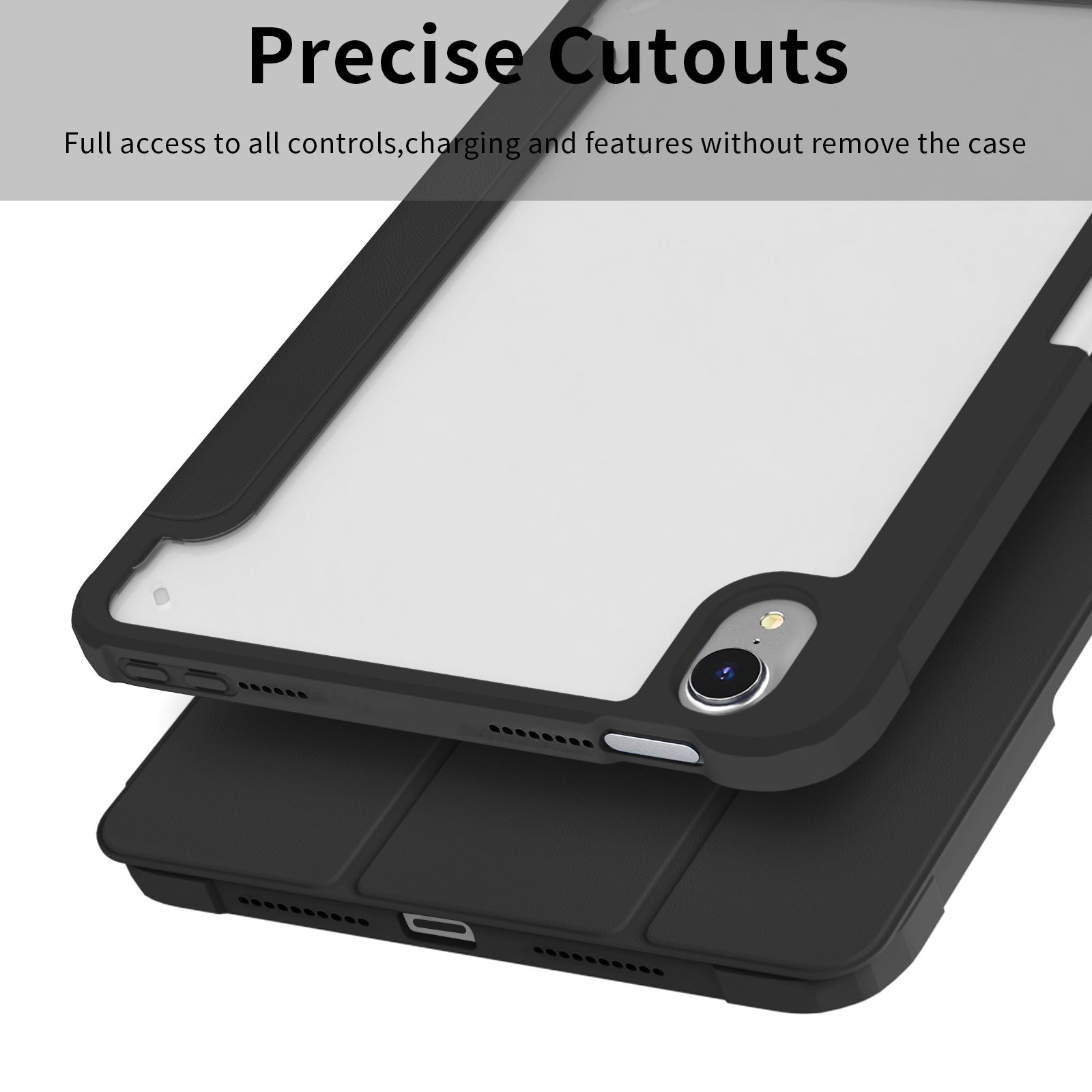 Delta Case with Apple Pencil Holder for iPad Mini 7 A17 Pro 2024 (Black)