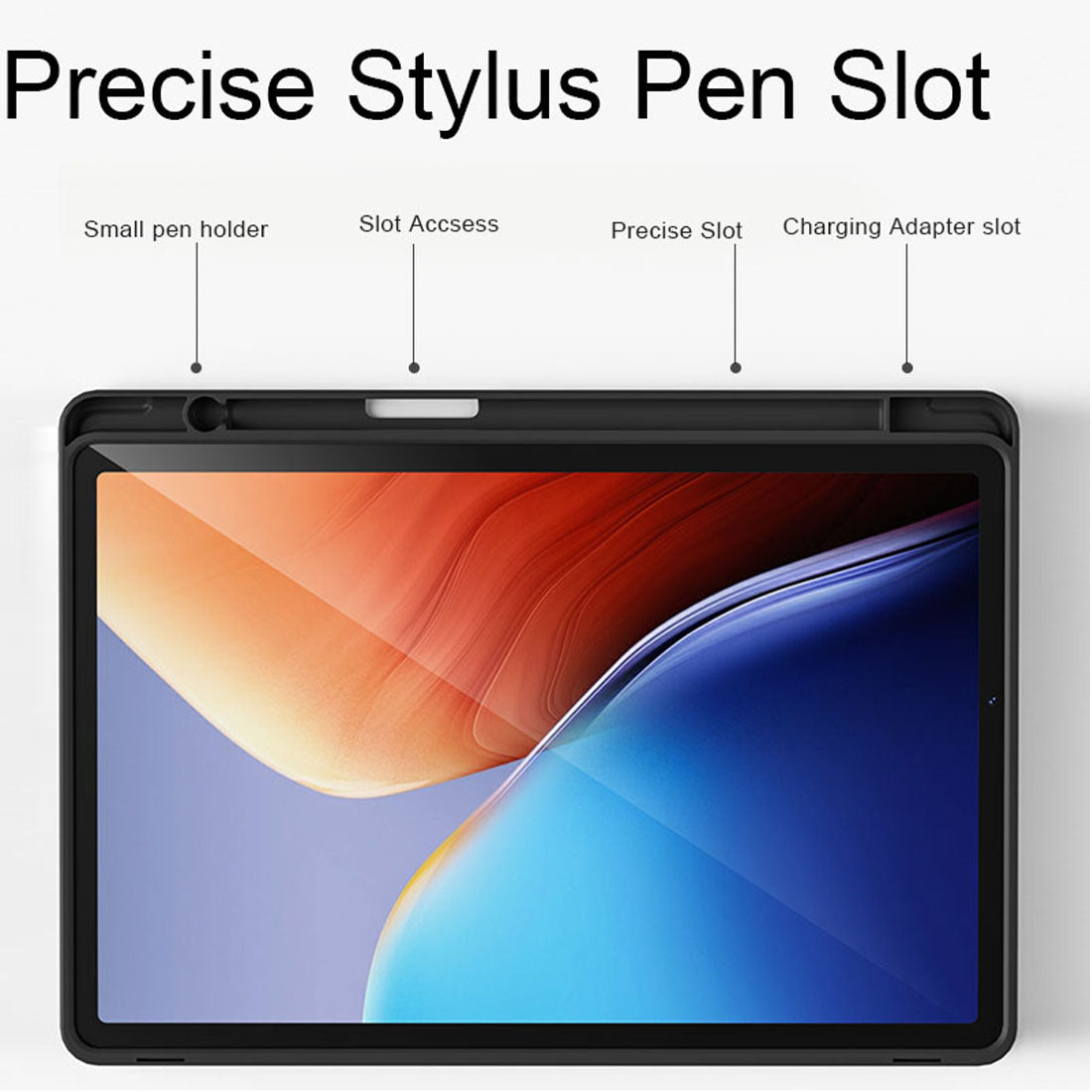 Slim Trifold Cover with S Pen Holder for Samsung Galaxy Tab A9+ 11-inch (Black)