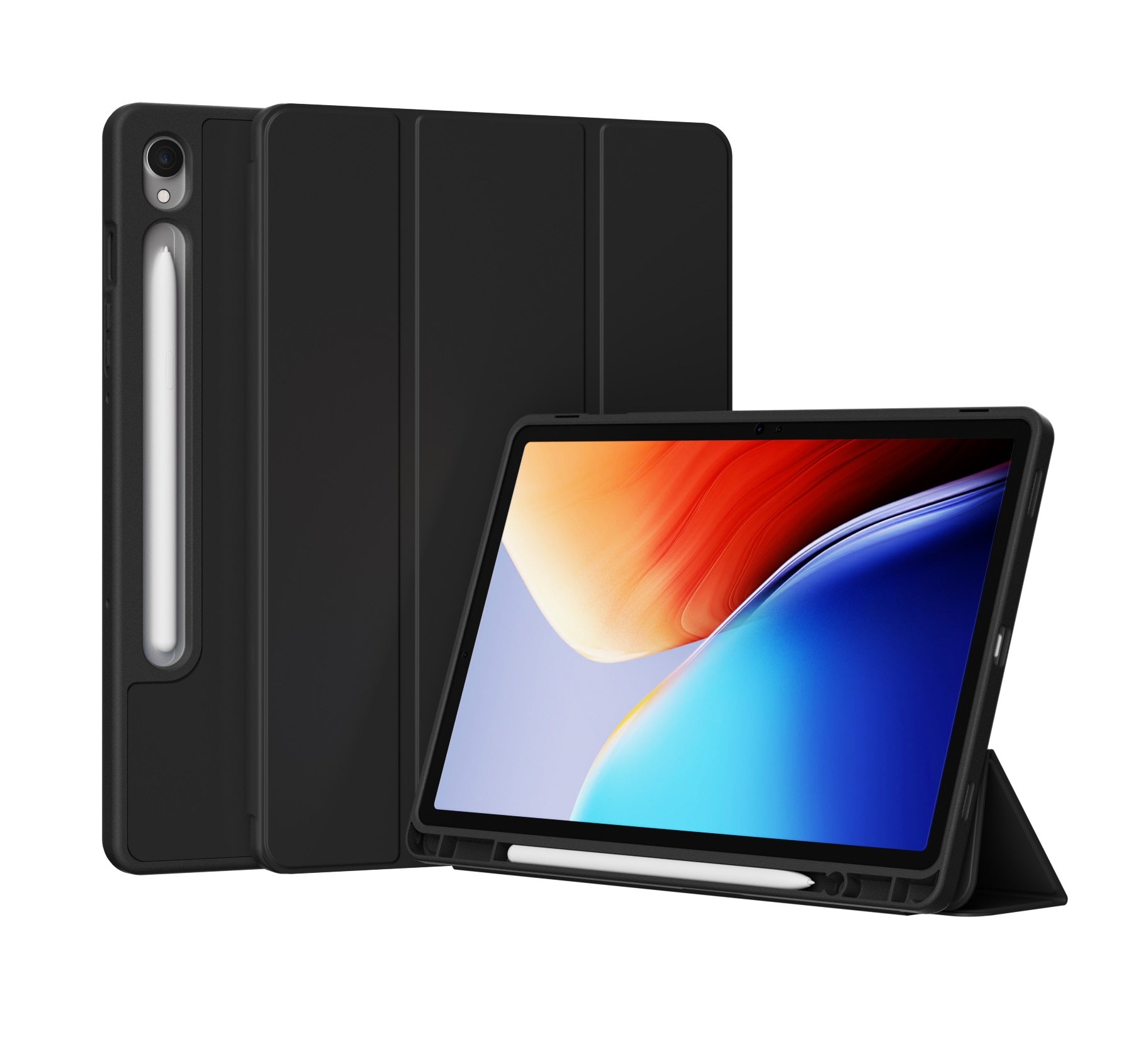 Slim Trifold Cover with S Pen Holder for Samsung Galaxy Tab S9 11-Inch (Black)