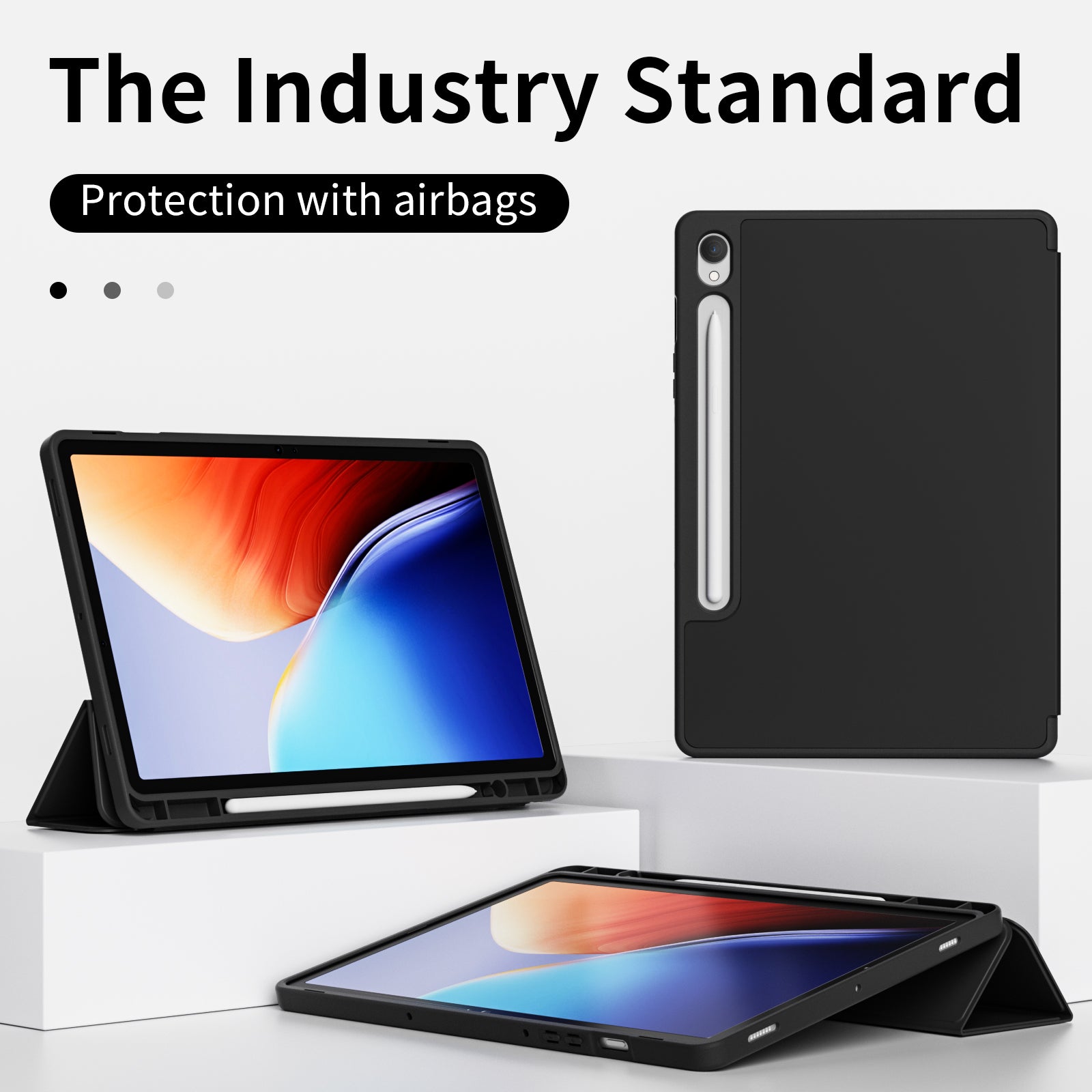 Slim Trifold Cover with S Pen Holder for Samsung Galaxy Tab S9 11-Inch (Black)