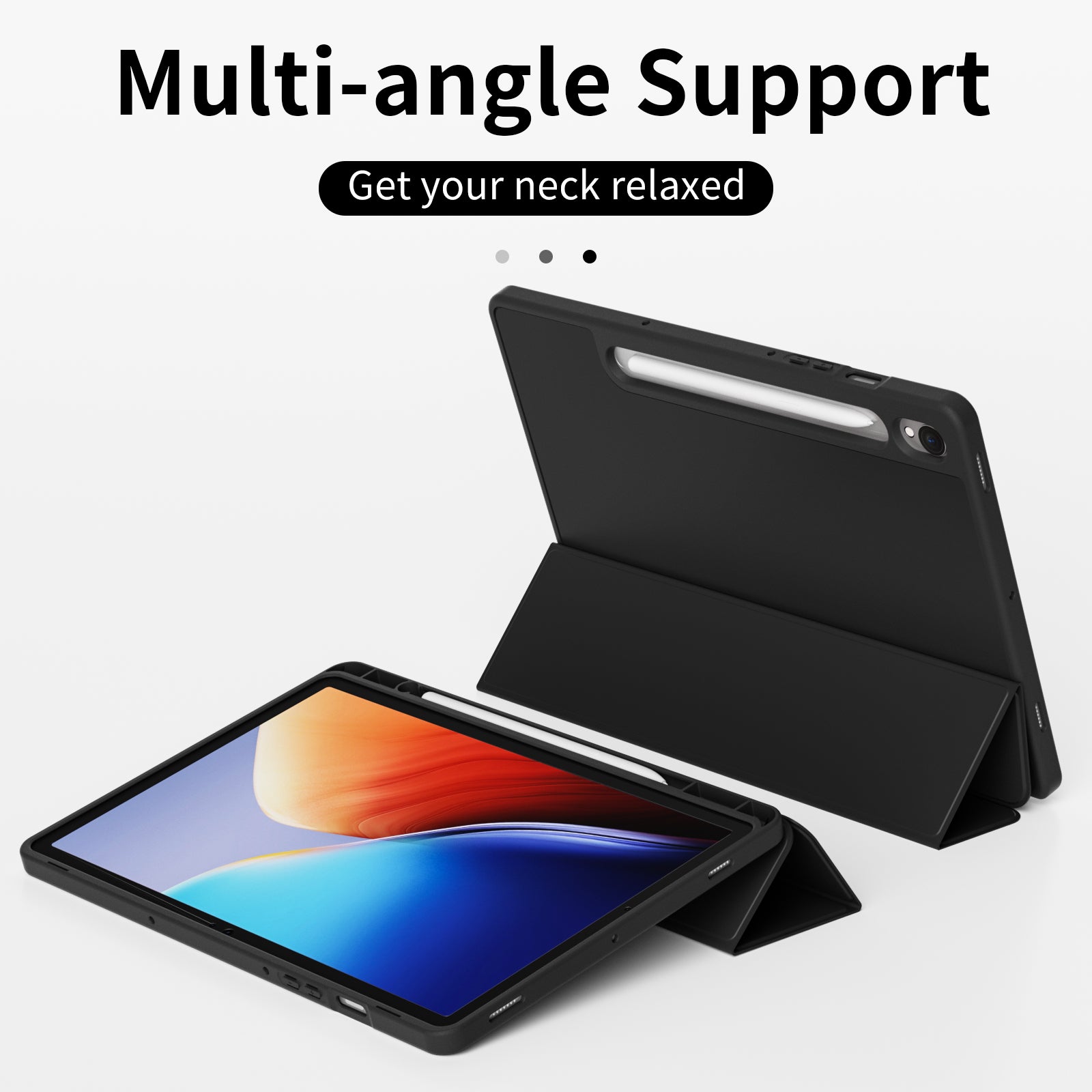 Slim Trifold Cover with S Pen Holder for Samsung Galaxy Tab S9 11-Inch (Black)