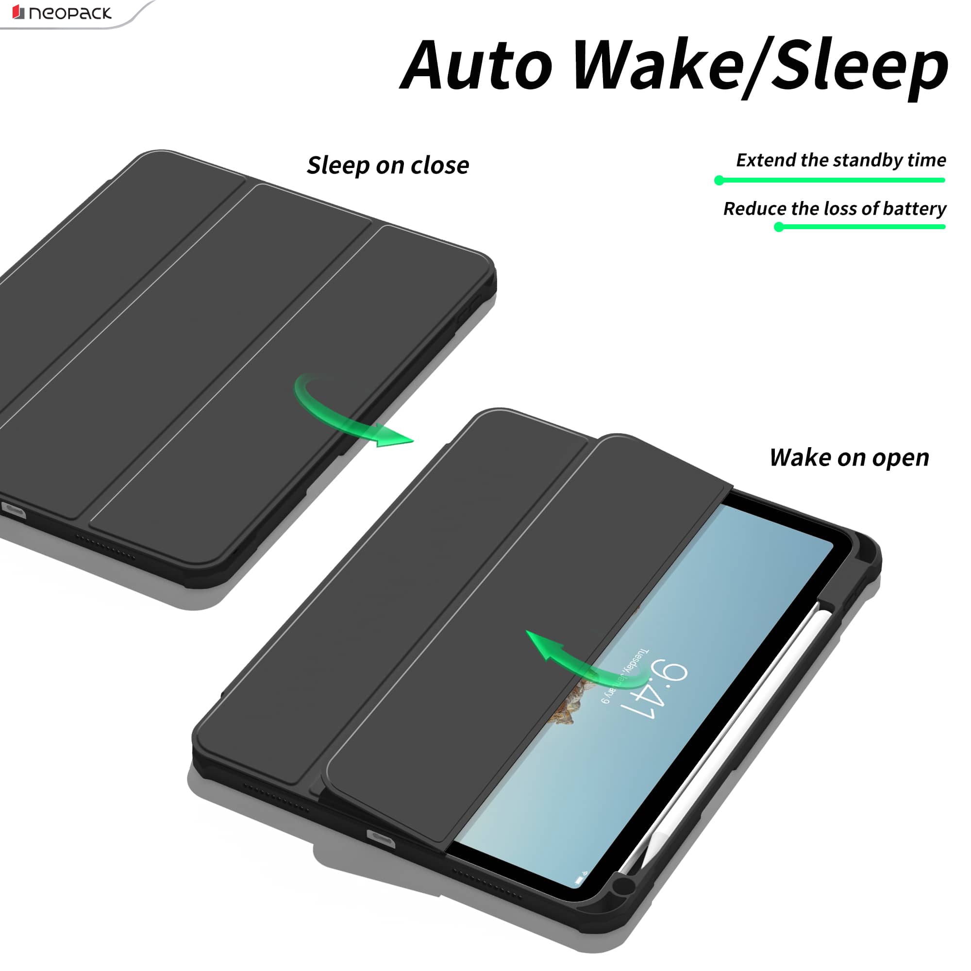 Delta Case with Apple Pencil Holder for iPad 10.9, Fits: 10th Generation (Black)