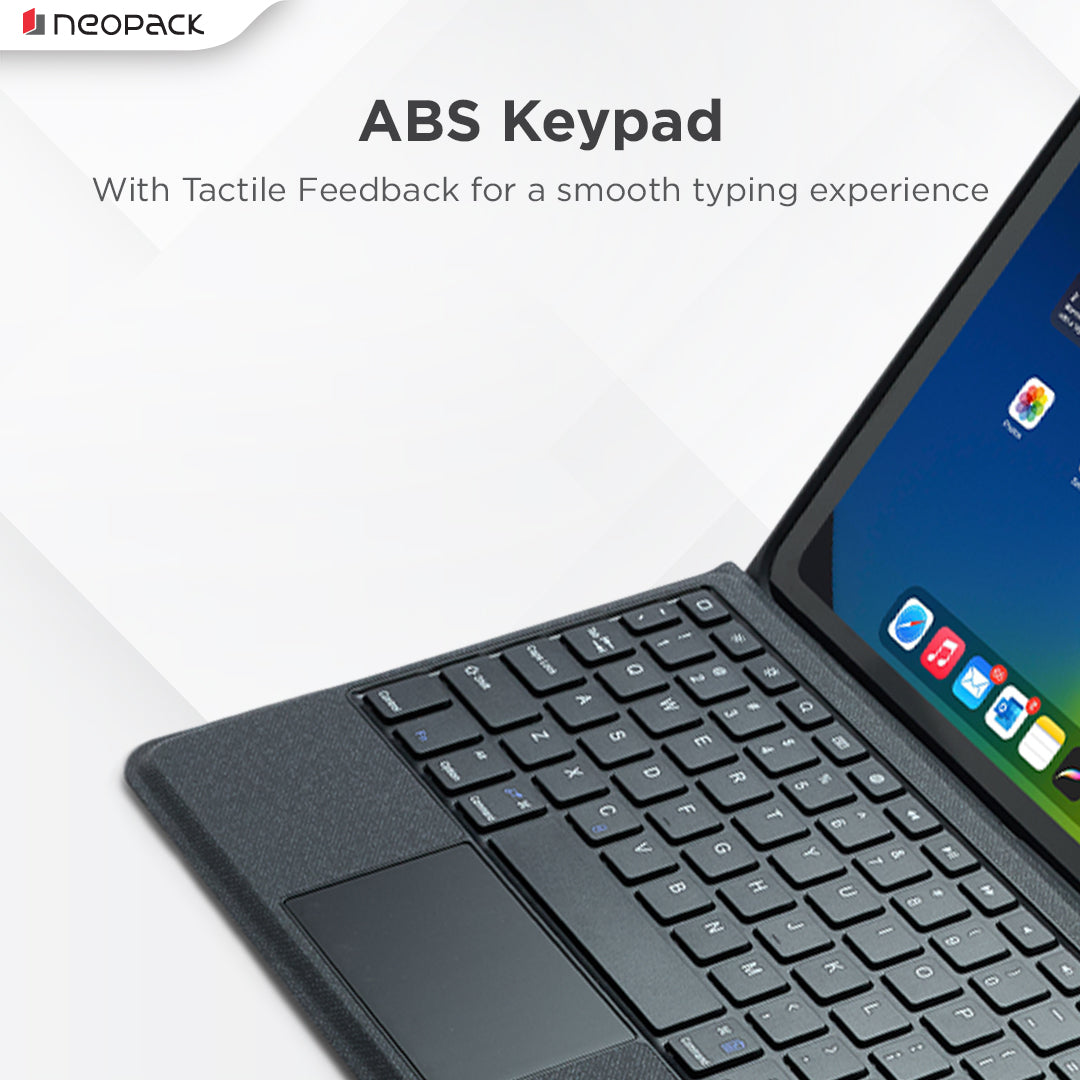 Folio Case with Bluetooth Keyboard & Pencil Holder for iPad 10.2, Fits: All Generation (Black)