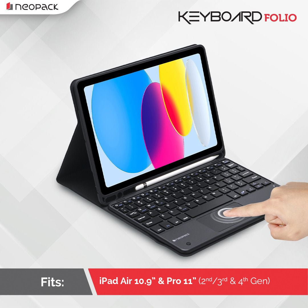 Keyboard Folio Case with Trackpad for iPad Air 10.9, Fits: 4th & 5th Gen