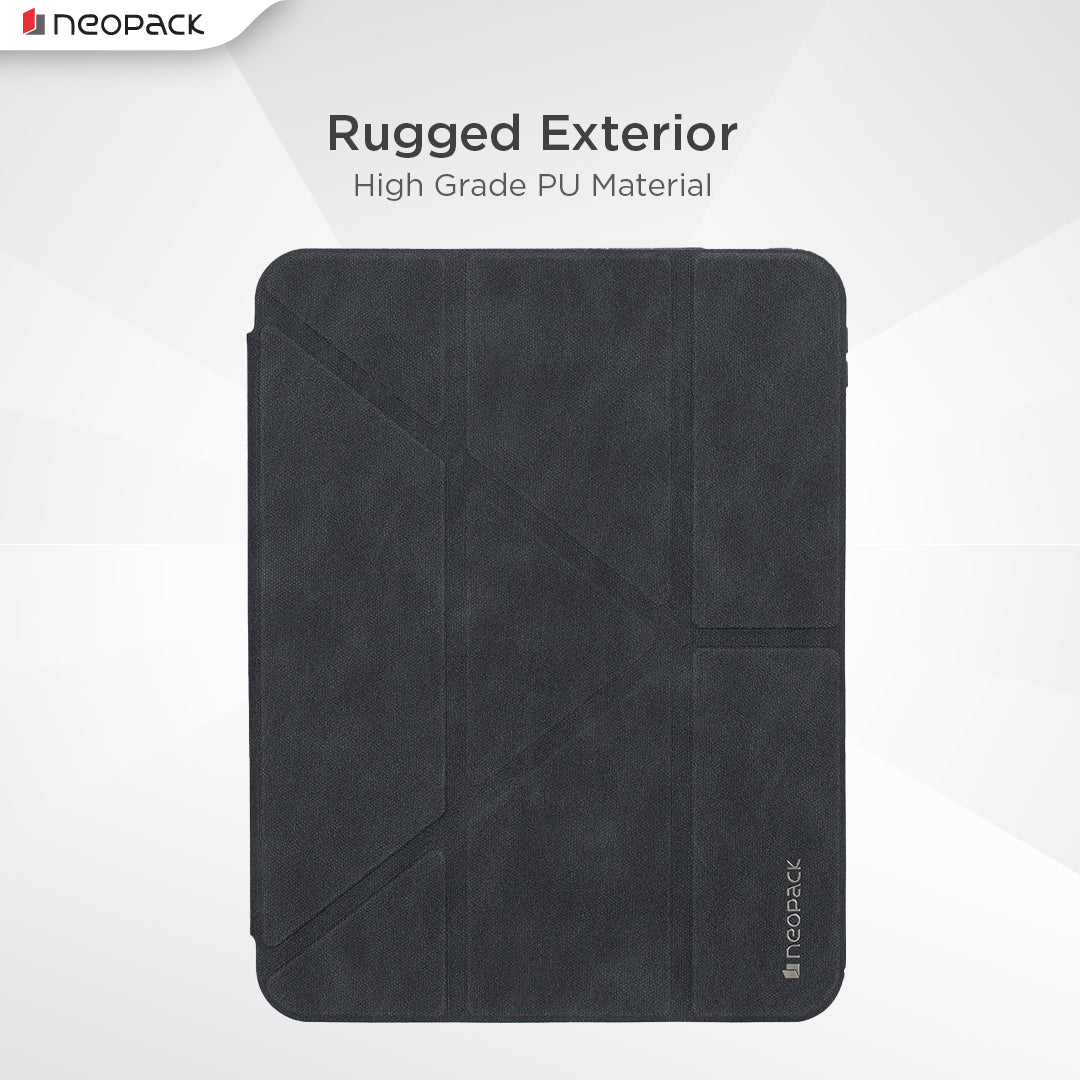 Alpha Case with Apple Pencil Holder for iPad Air 11, Fits: M2 and M3 Models (Stone Black)