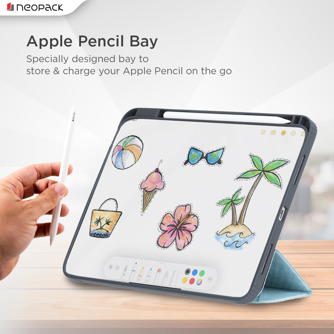 Alpha Case with Apple Pencil Holder for iPad Air 11, Fits: M2 and M3 Models (Sage Green)