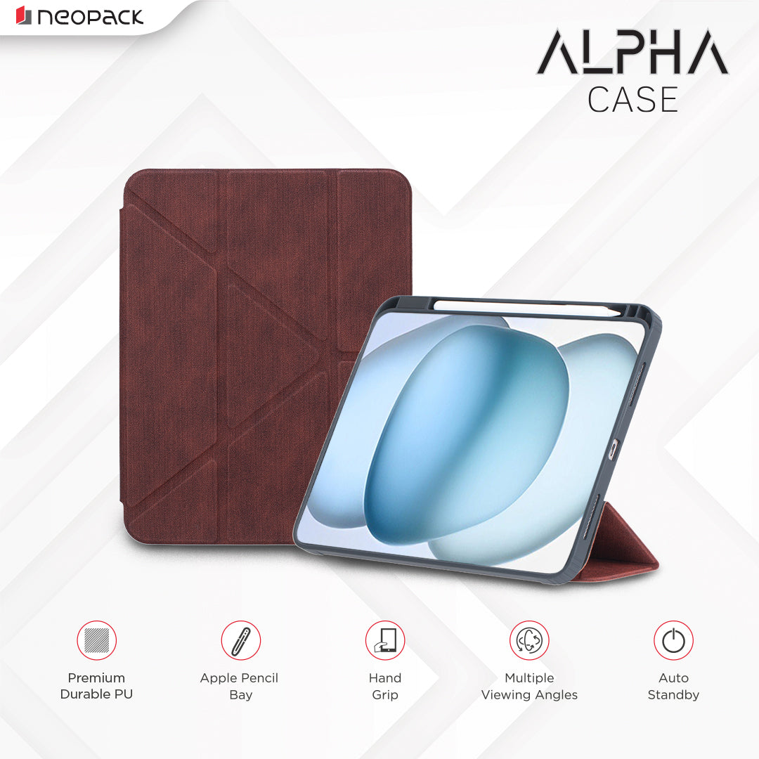 Alpha Case with Apple Pencil Holder for iPad 10.9, Fits: 10th Gen and iPad A16, Fits: 11th Gen. (Maroon)