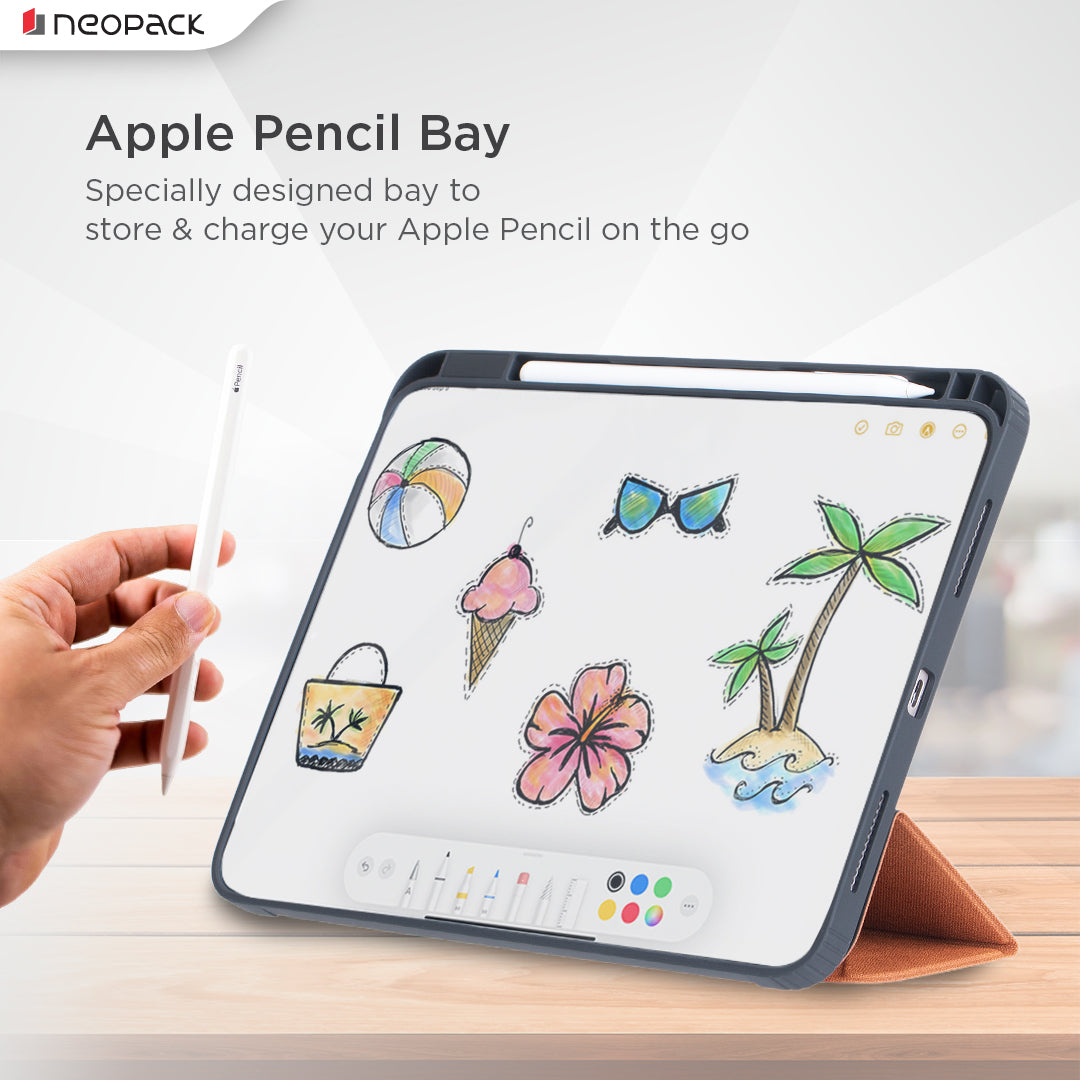 Alpha Case with Apple Pencil Holder for iPad 10.9, Fits: 10th Gen and iPad A16, Fits: 11th Gen. (Tan)