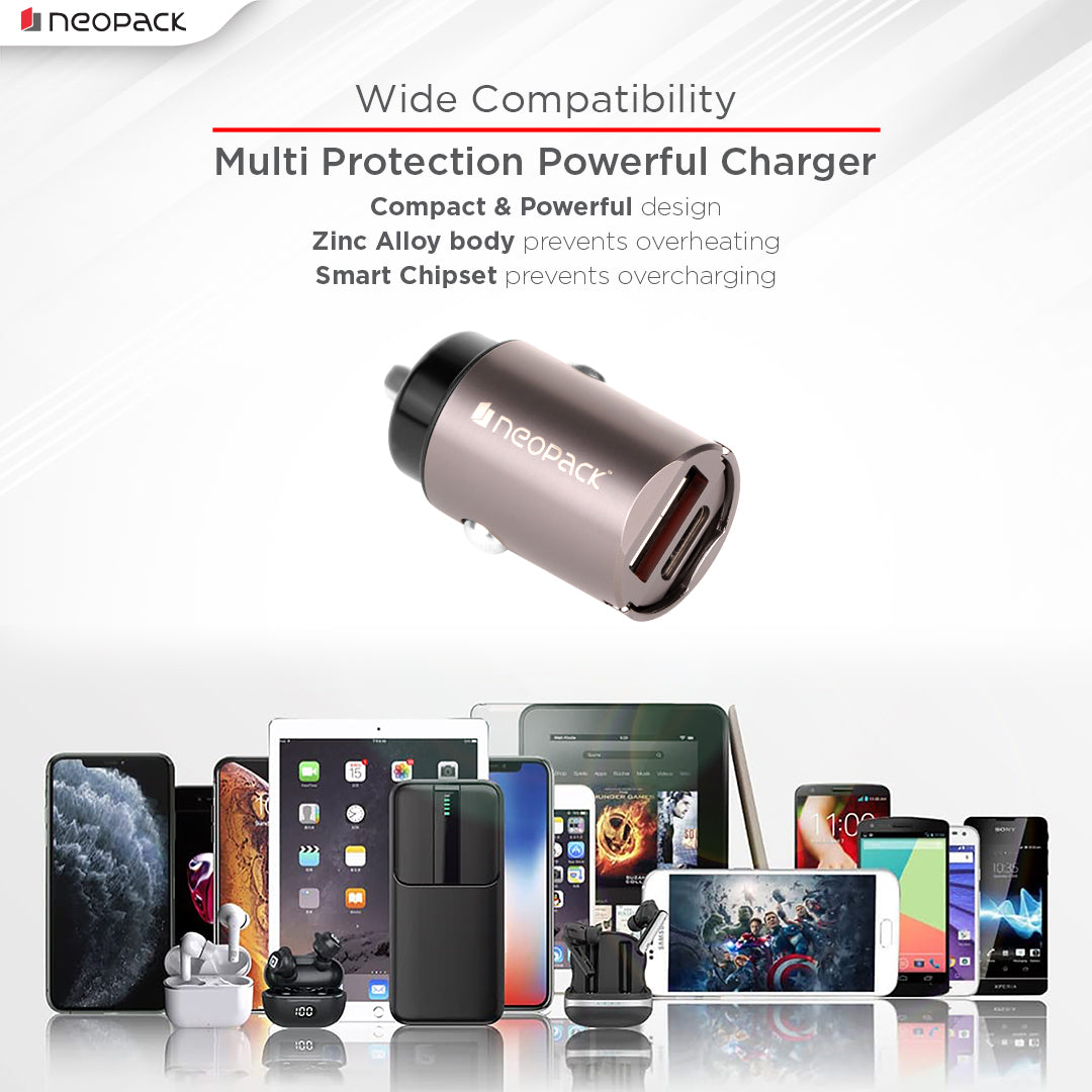30W Dual Port Turbo Car Charger (Space Grey)