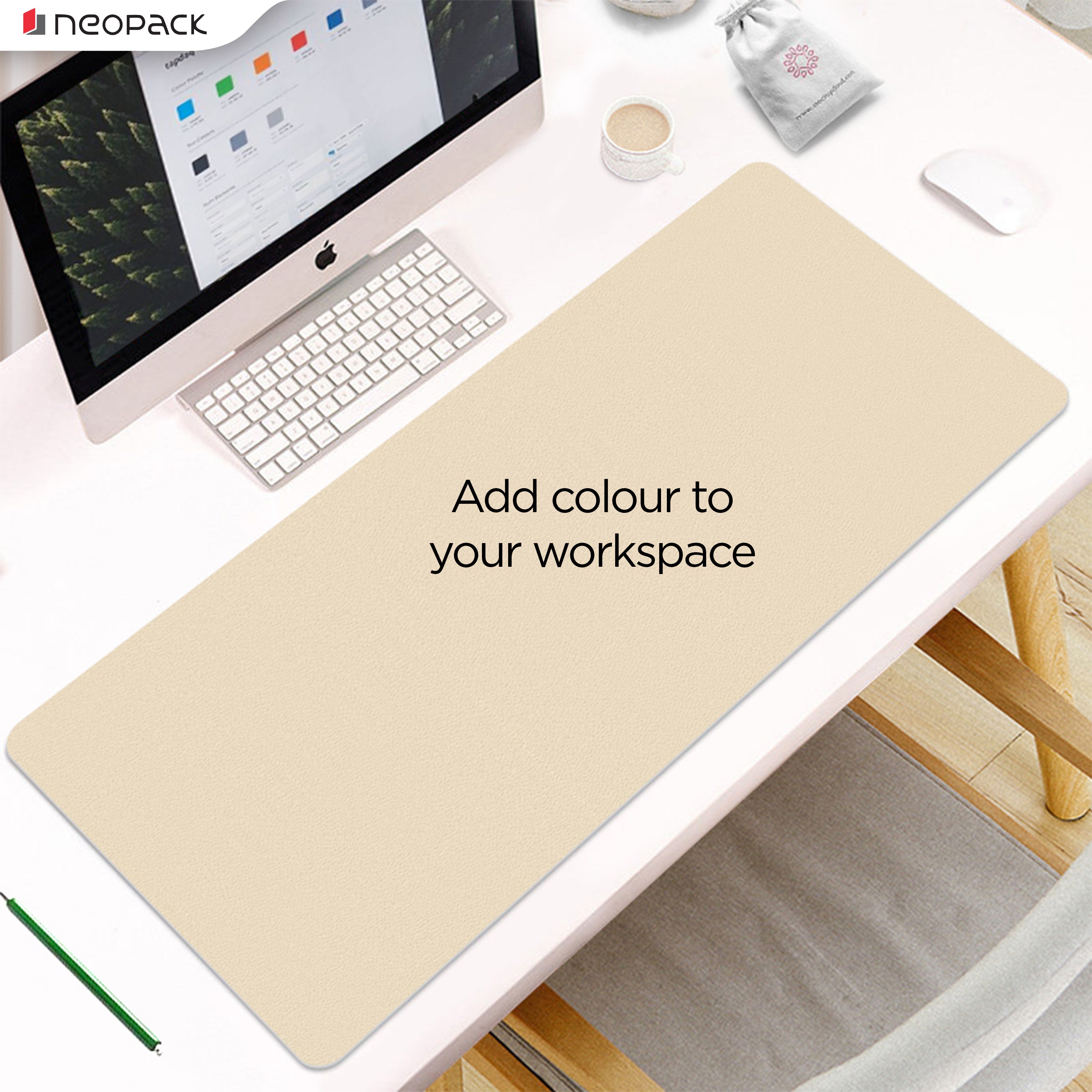Deskmat with double sided PU (Beigh / Tan)