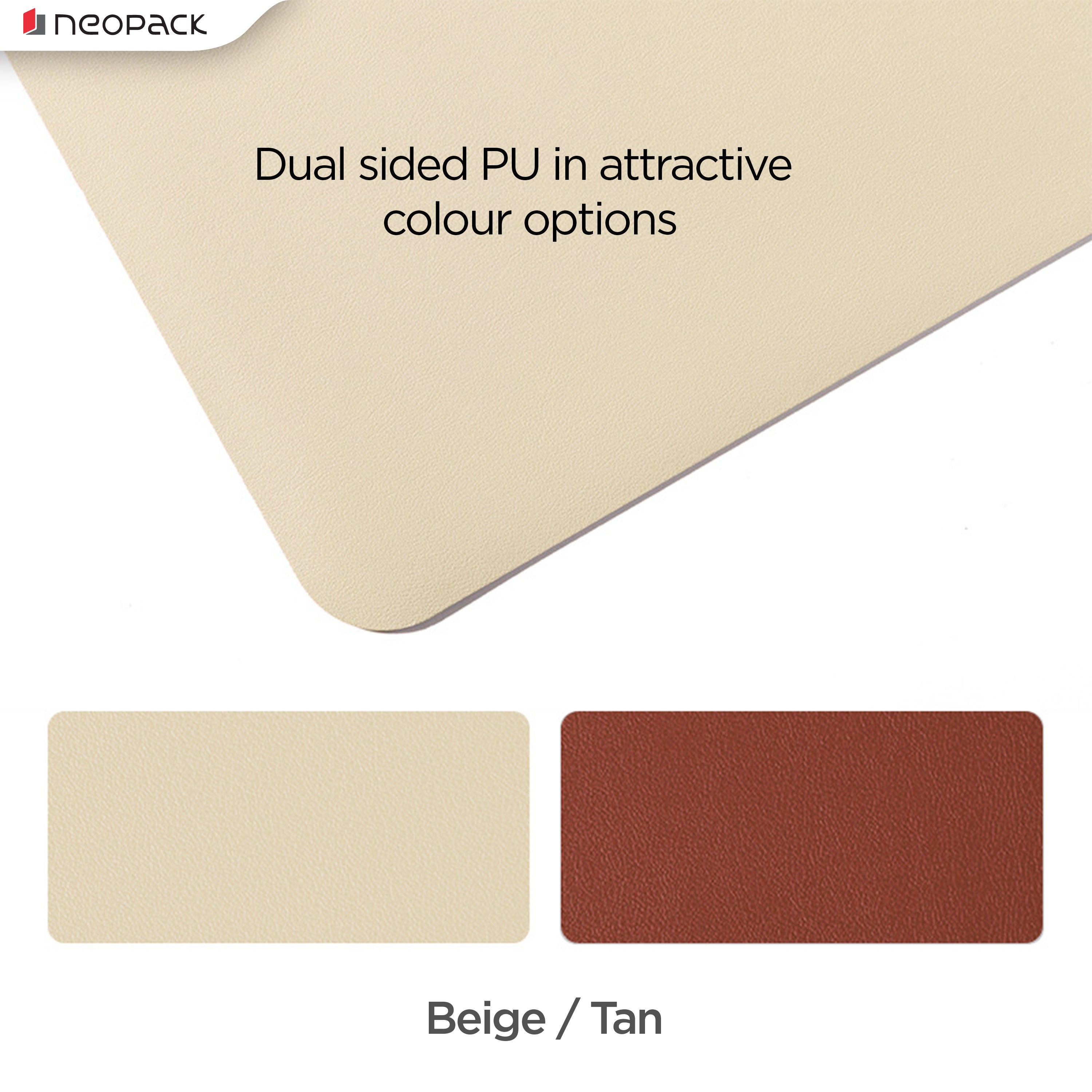 Deskmat with double sided PU (Beigh / Tan)