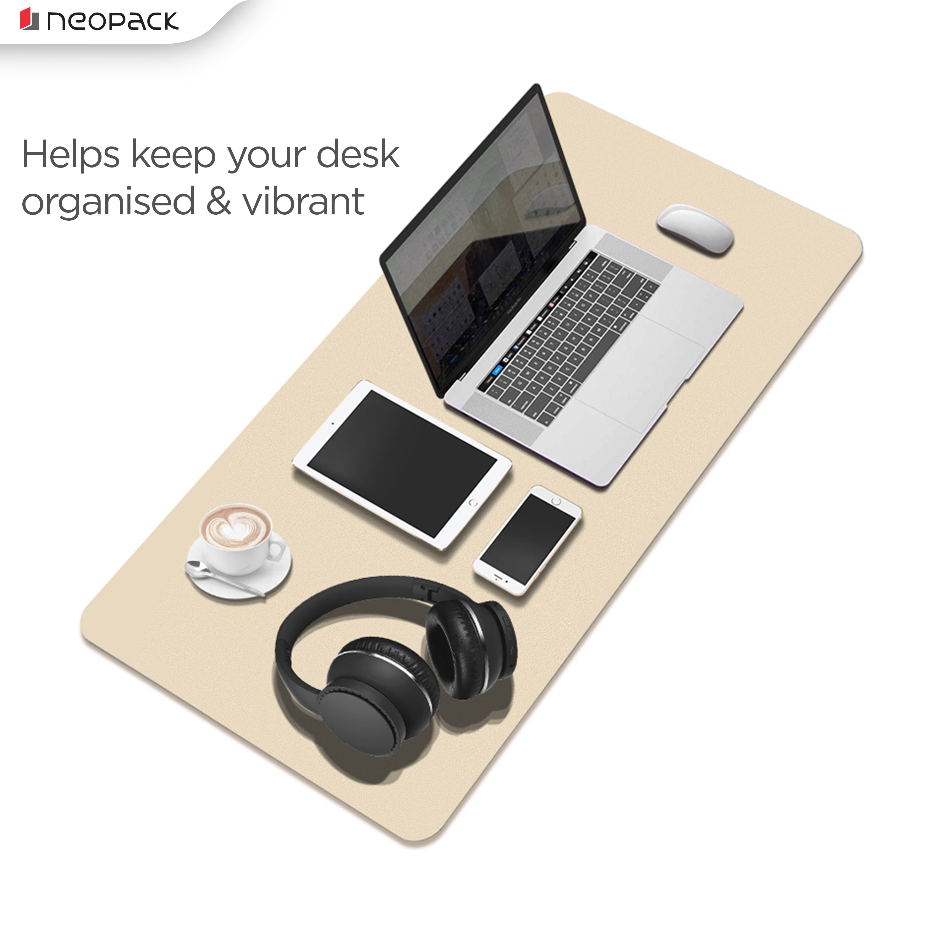 Deskmat with double sided PU (Beigh / Tan)