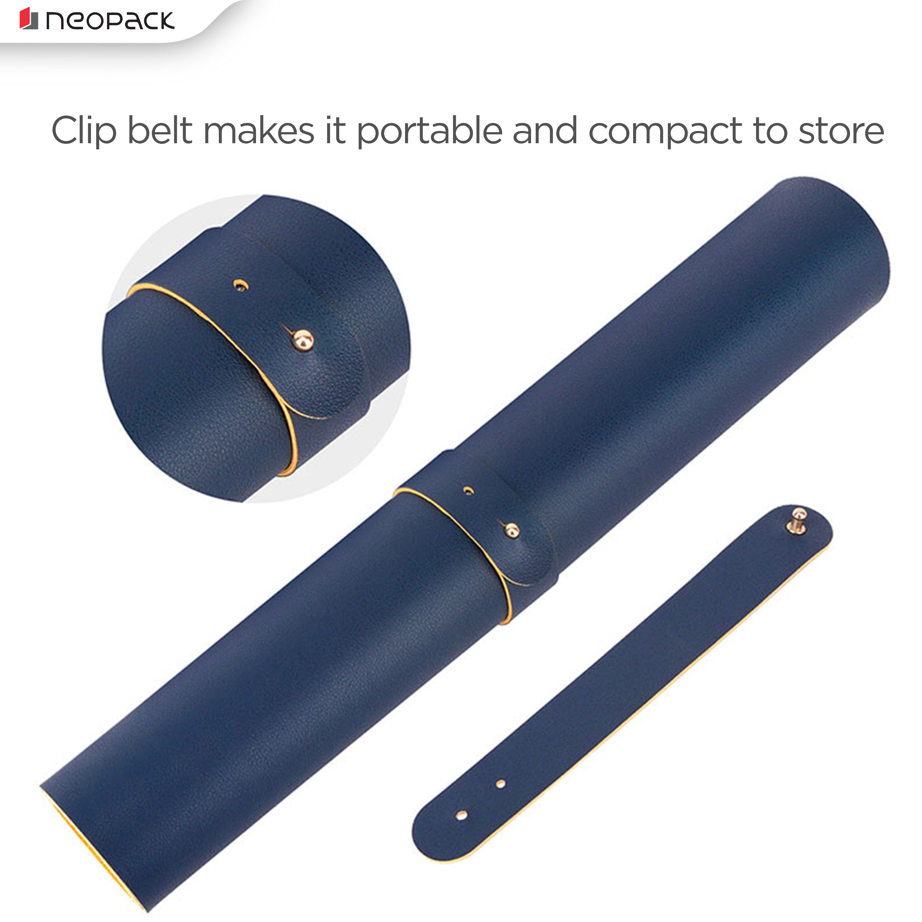 Deskmat with double sided PU (Blue / Yellow)