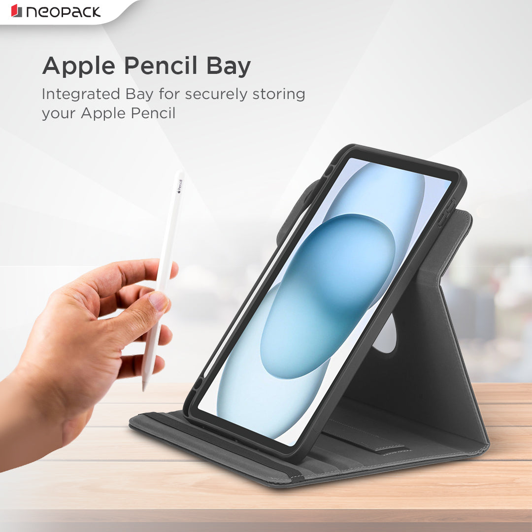 Swivo Rotary Case with Pencil Holder for iPad 10th Generation & A16 Model (Black)