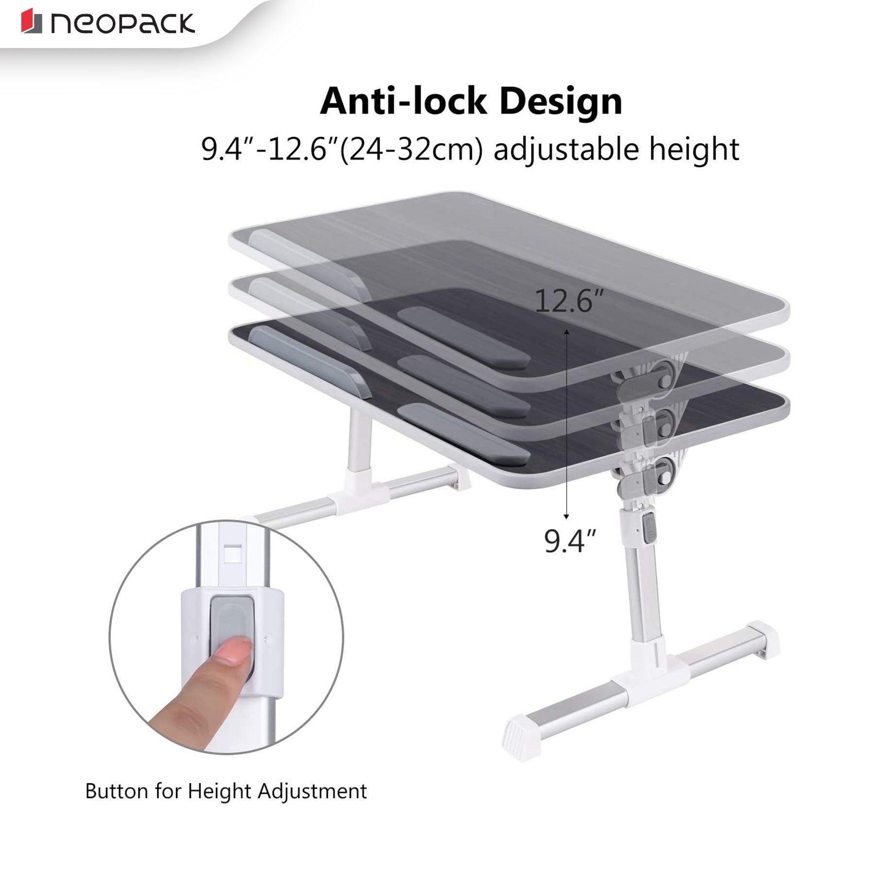 Ergonomic Laptop Table with Foldable Legs (Fits: 13