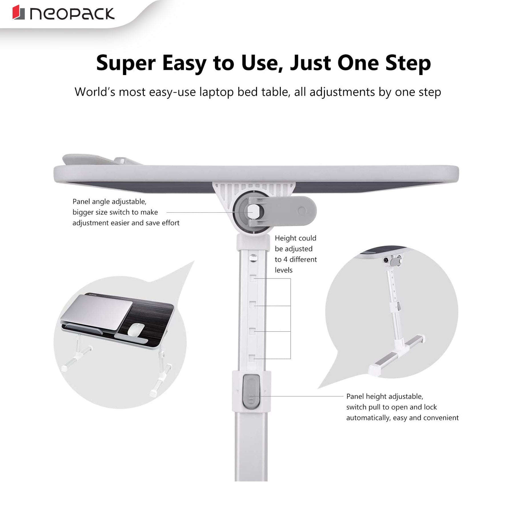 Ergonomic Laptop Table with Foldable Legs (Fits: 13