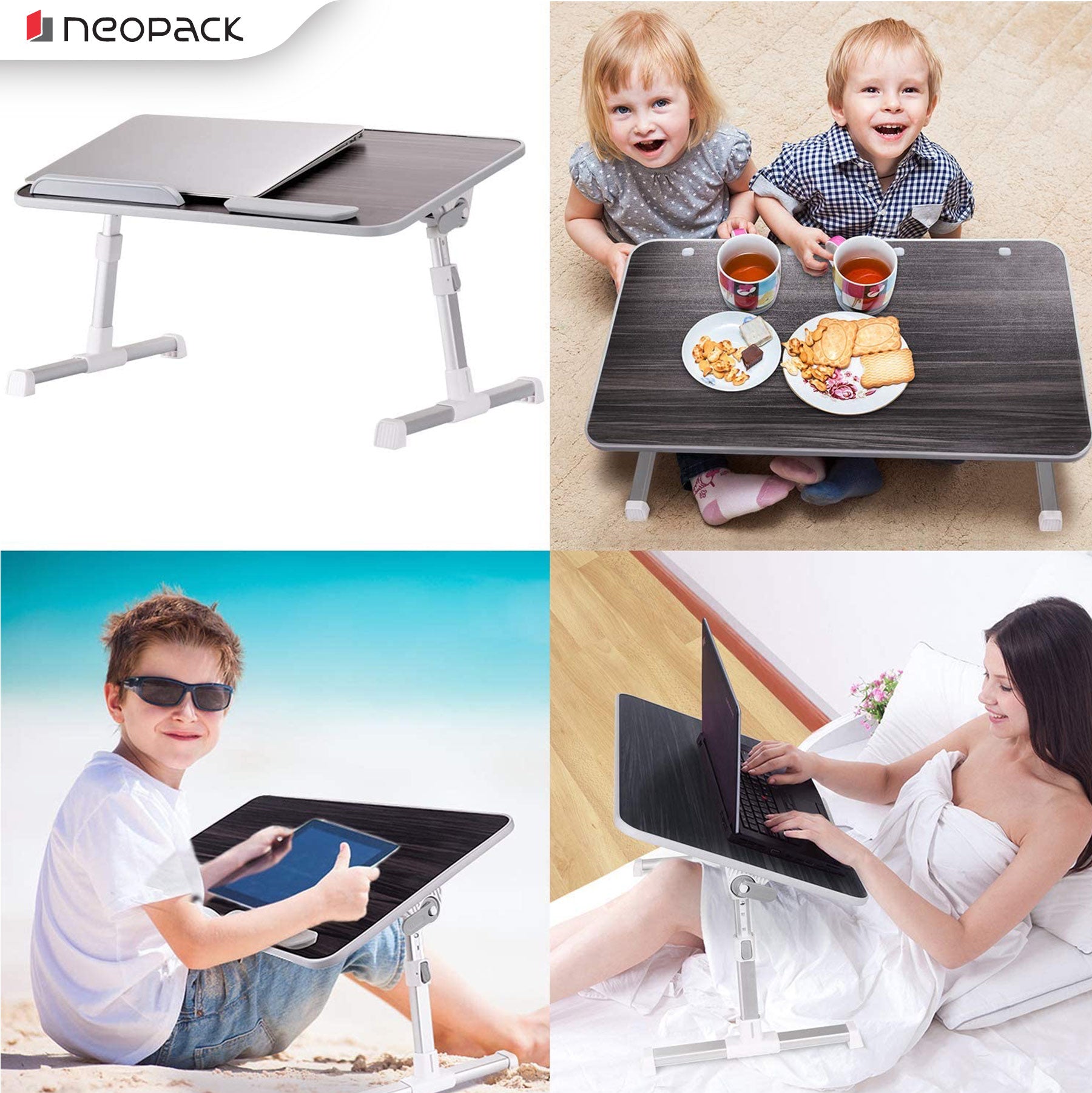 Ergonomic Laptop Table with Foldable Legs (Fits: 13