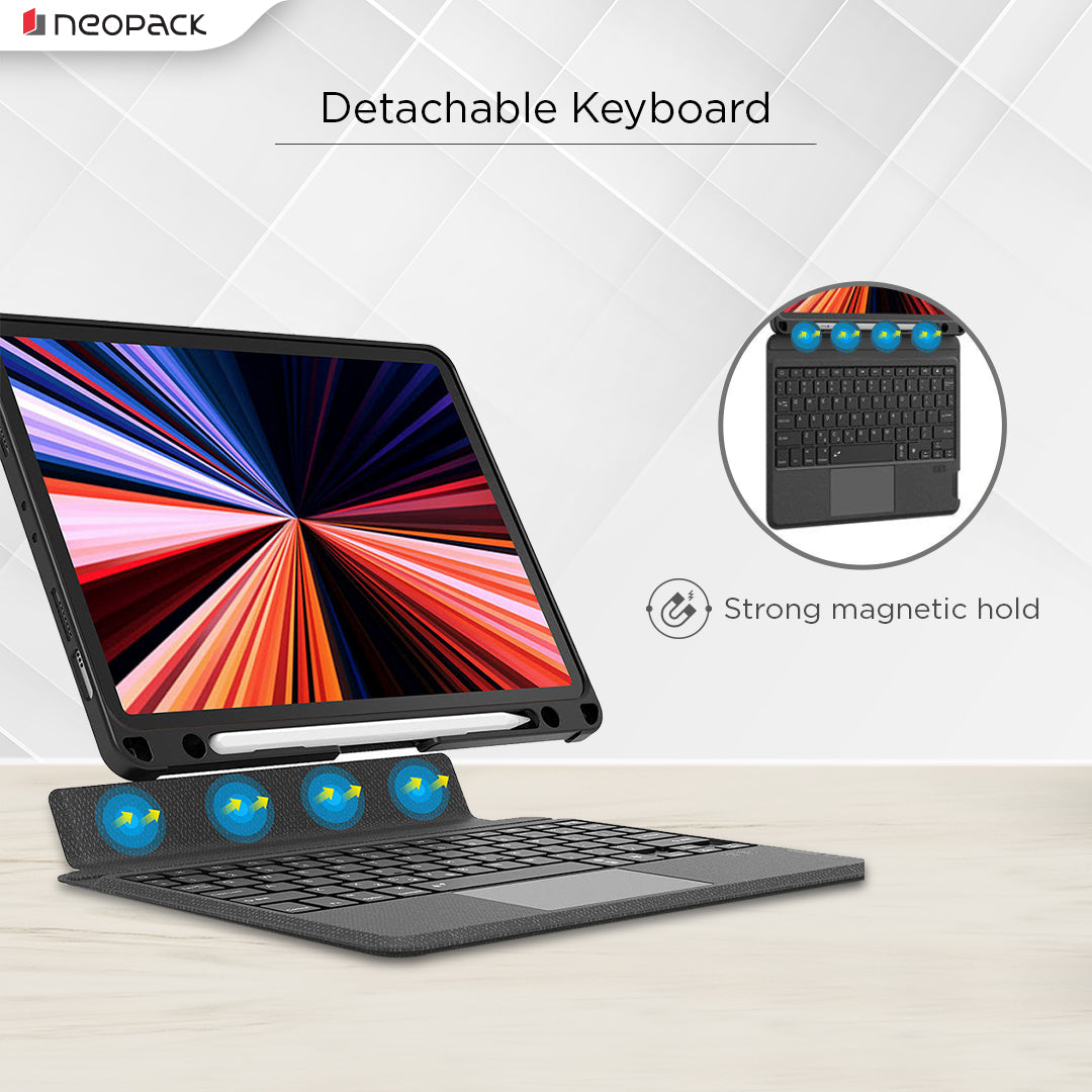 Magnetic Smart Cover with Detachable Keyboard for iPad Air 11 (2024 & 2025 M3 Models), iPad 10.9