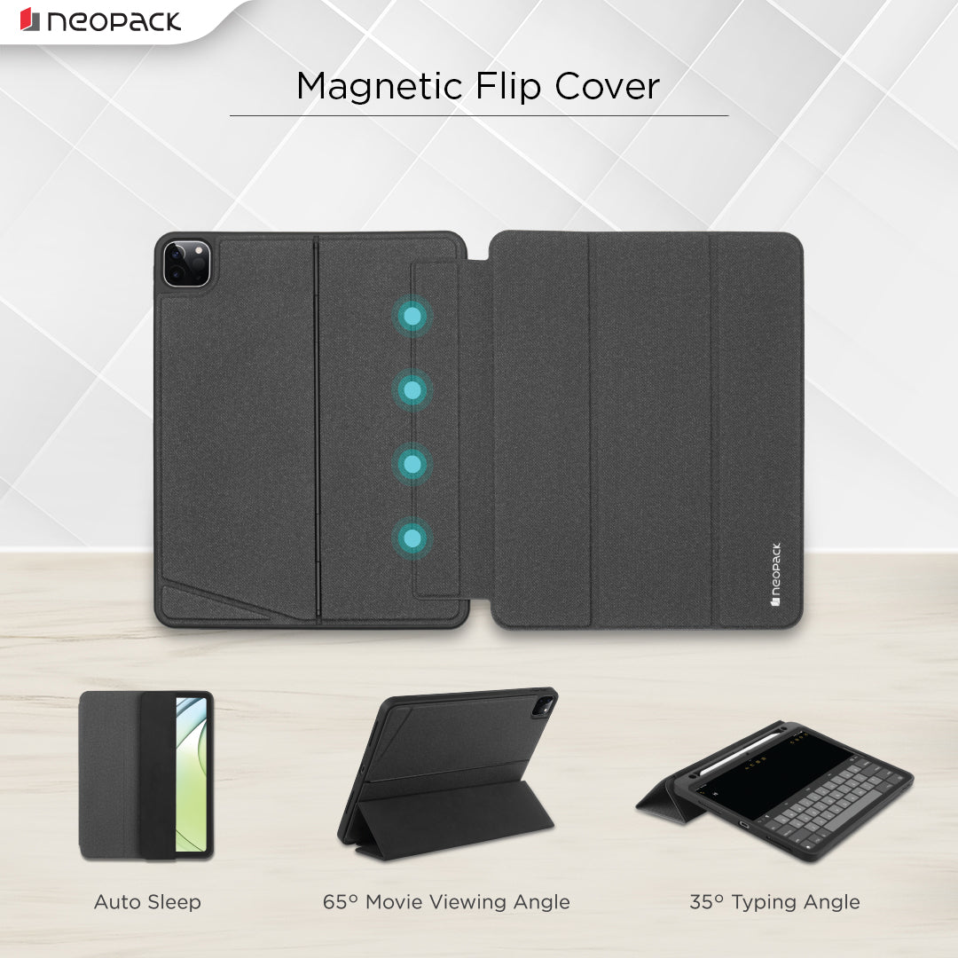 Magnetic Smart Cover with Detachable Keyboard for iPad Air 11 (2024 & 2025 M3 Models), iPad 10.9