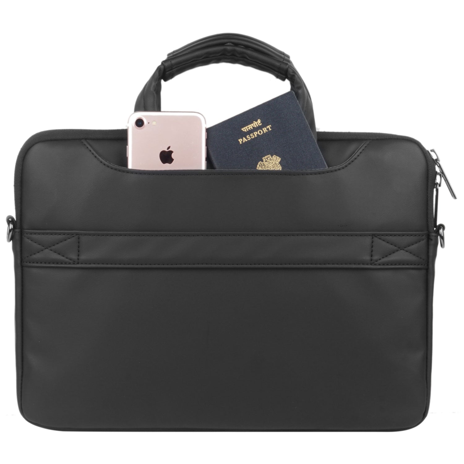 Leather Sleeve with Pouch for Upto 16.2