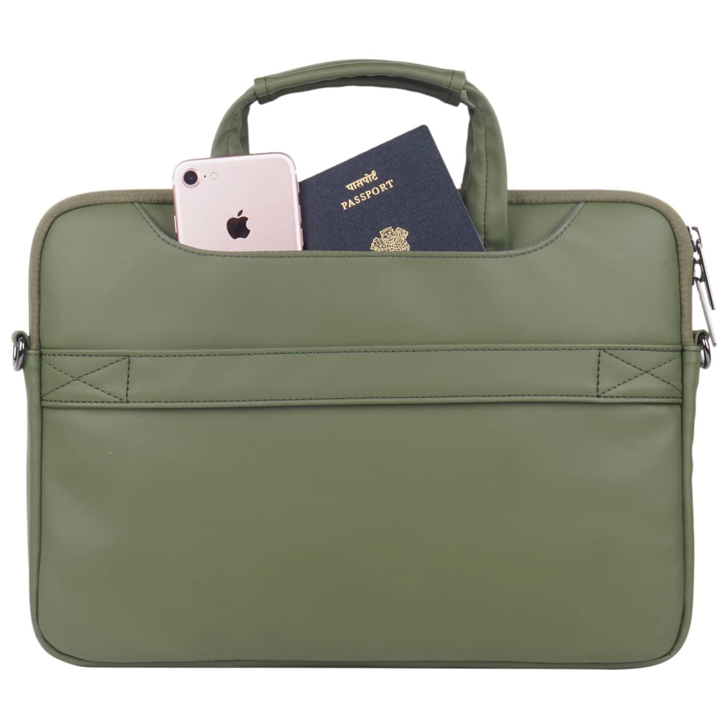 Leather Sleeve with Pouch for Upto 14.2