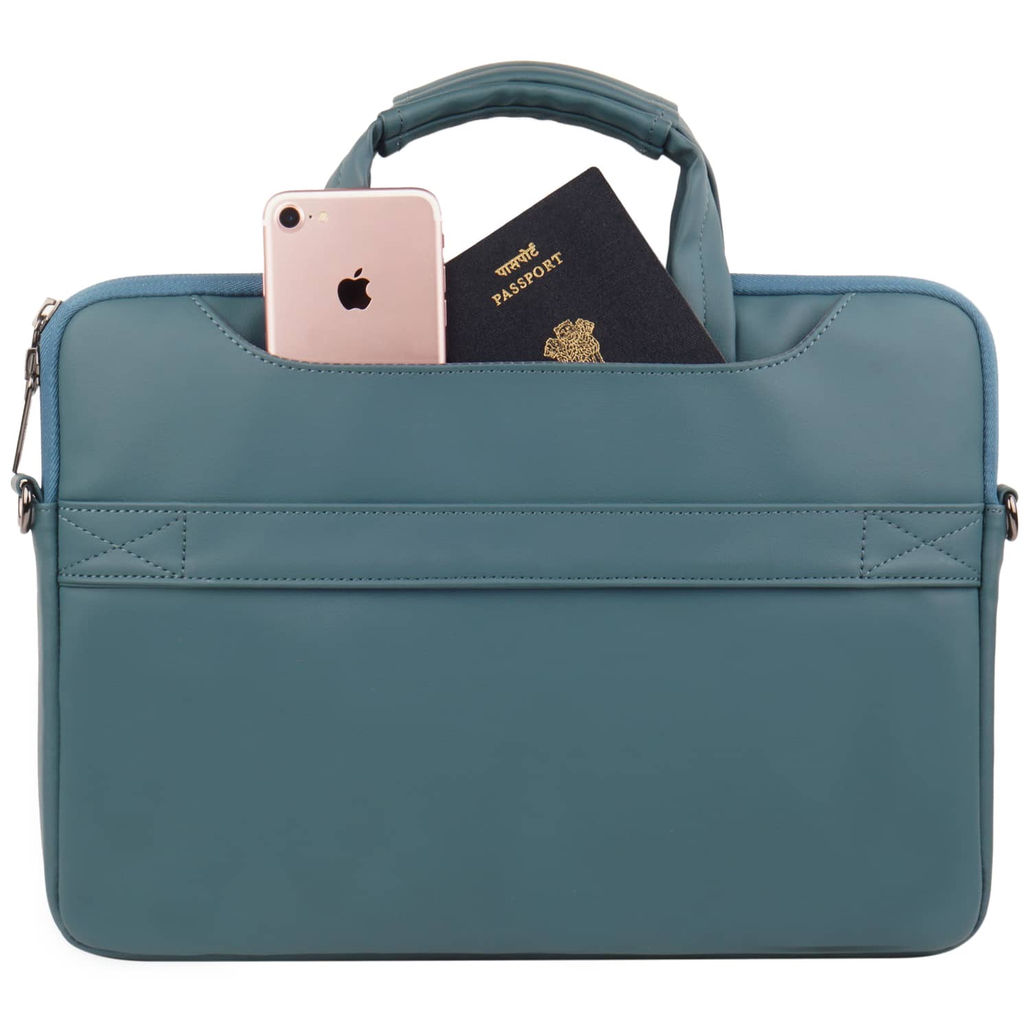 Leather Sleeve with Pouch for Upto 14.2