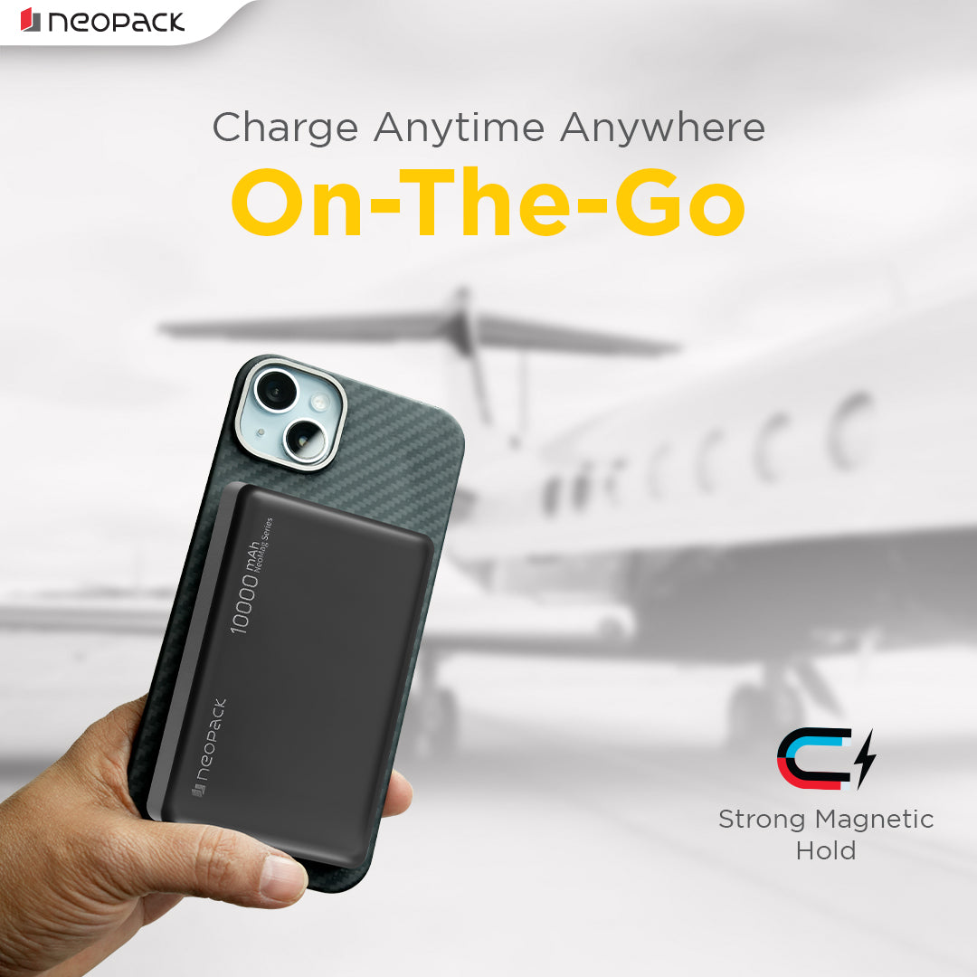 Flash MagSafe Power Bank 10000 mAh with Compatible Wireless Charging @ 15W & Type C @ 20W (Black)