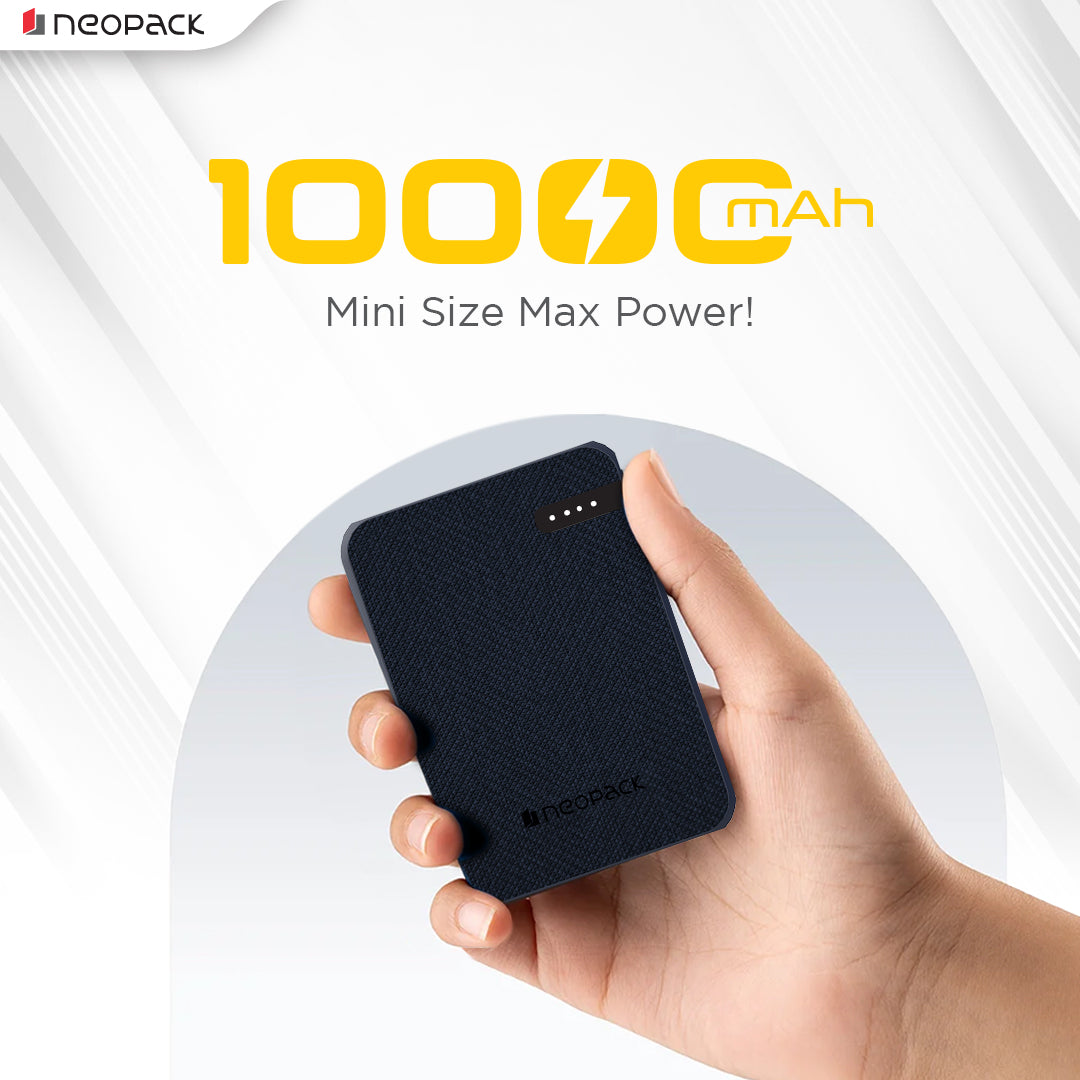 Bolt 10000 mAH Power Bank with Dual USB-C Port @ 20W Fast Charging Outputs (Navy Blue)