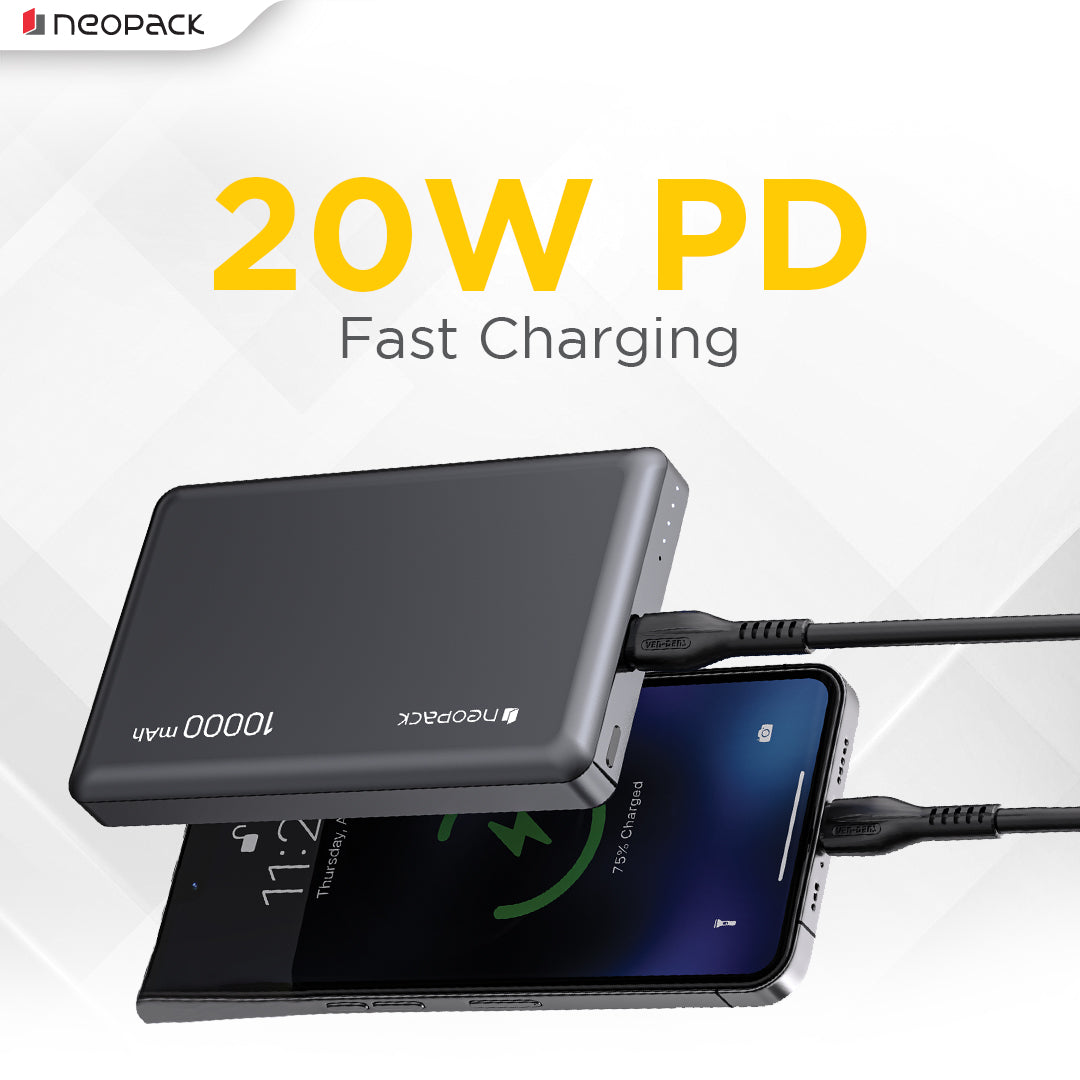 Flash MagSafe Power Bank 10000 mAh with Compatible Wireless Charging @ 15W & Type C @ 20W (Space Grey)