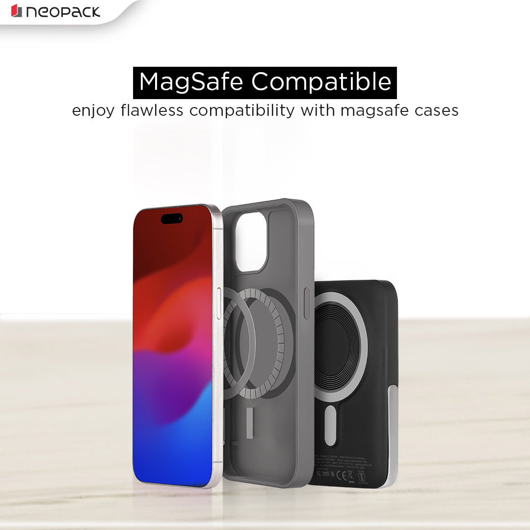 3 IN 1 MagSafe Power Bank 10000 mAh with Support Wireless Charging @ 15W & Type-C PD @ 20W, Compatible with iPhone 15 / 14 / 13 / 12 Series, Apple Watch, Airpods (Black)