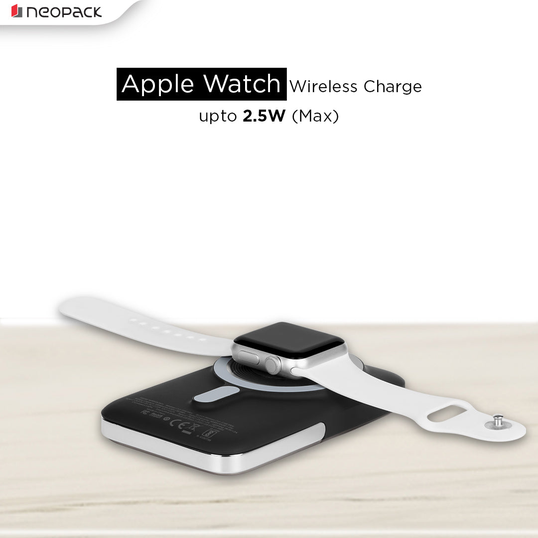 3 IN 1 MagSafe Power Bank 10000 mAh with Support Wireless Charging @ 15W & Type-C PD @ 20W, Compatible with iPhone 15 / 14 / 13 / 12 Series, Apple Watch, Airpods (Black)