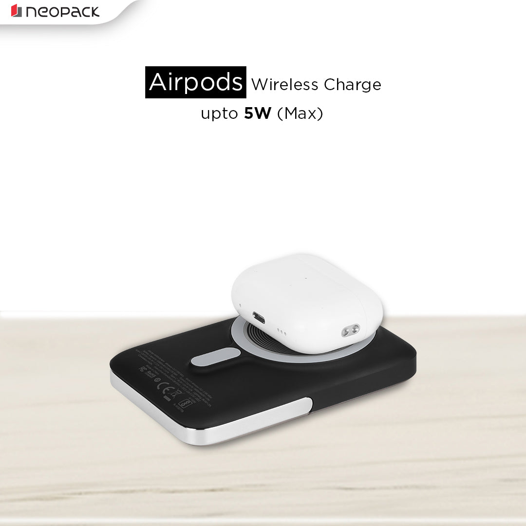 3 IN 1 MagSafe Power Bank 10000 mAh with Support Wireless Charging @ 15W & Type-C PD @ 20W, Compatible with iPhone 15 / 14 / 13 / 12 Series, Apple Watch, Airpods (Black)