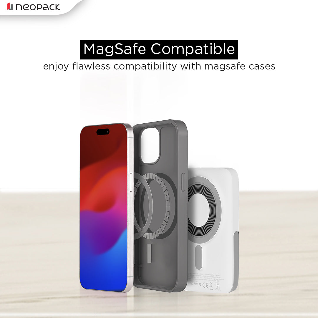 3 IN 1 MagSafe Power Bank 10000 mAh with Support Wireless Charging @ 15W & Type-C PD @ 20W, Compatible with iPhone 15 / 14 / 13 / 12 Series, Apple Watch, Airpods (White)