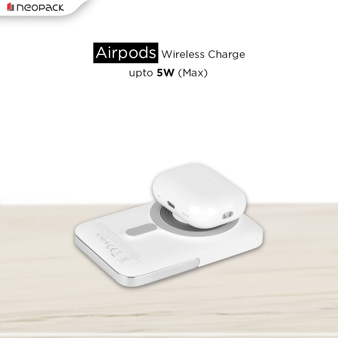 3 IN 1 MagSafe Power Bank 10000 mAh with Support Wireless Charging @ 15W & Type-C PD @ 20W, Compatible with iPhone 15 / 14 / 13 / 12 Series, Apple Watch, Airpods (White)