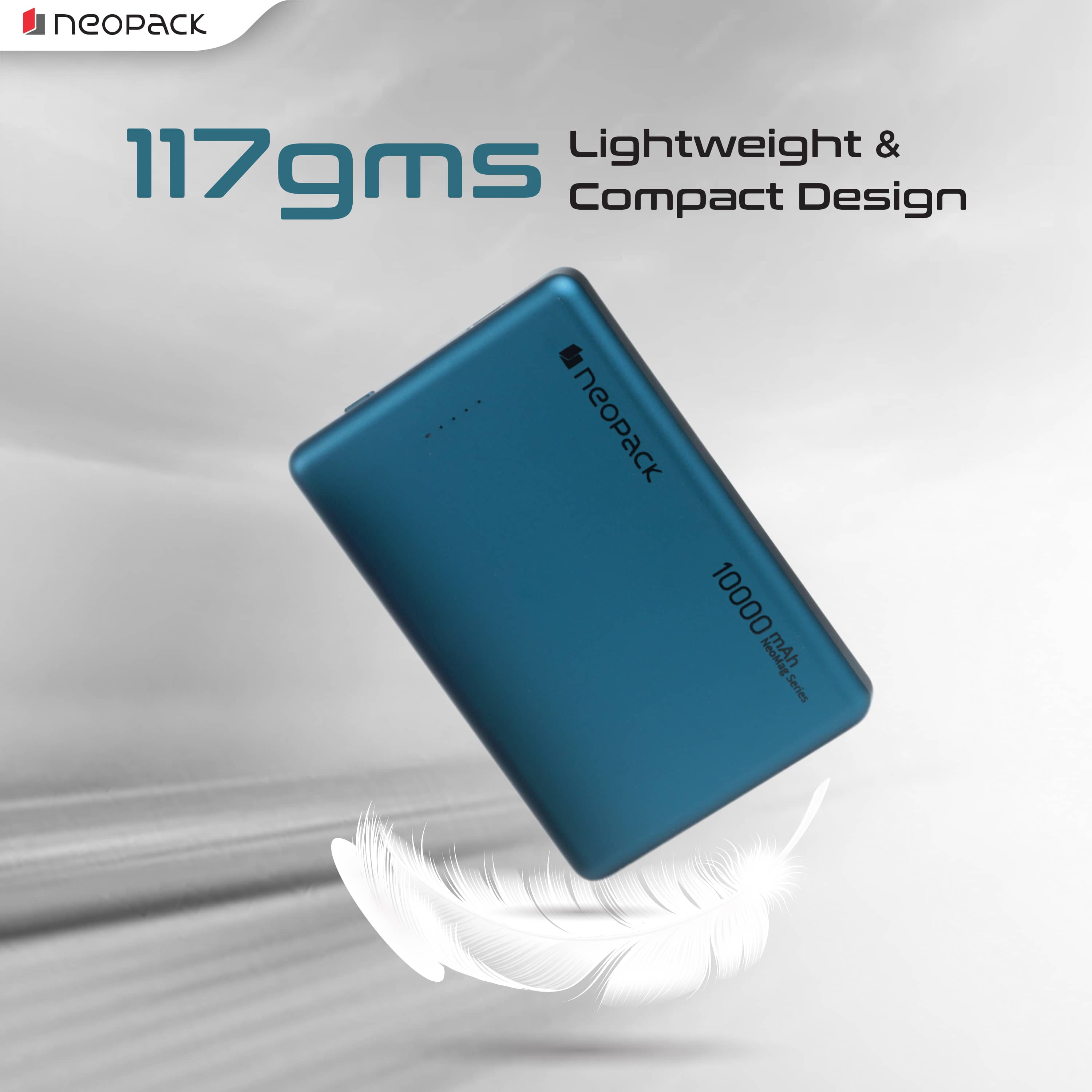 Velocity Magnetic Power Bank 10000 mAh with MagSafe Compatible Wireless Charging @ 15W & Type C @ 20W (Blue)