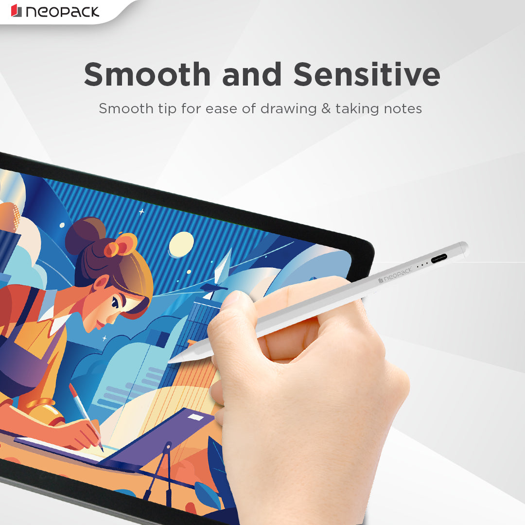 Universal Sketch Pencil with Magnetic Attached and Long Battery Life Compatible with iOS, Android, Windows Touchscreen Devices (White)