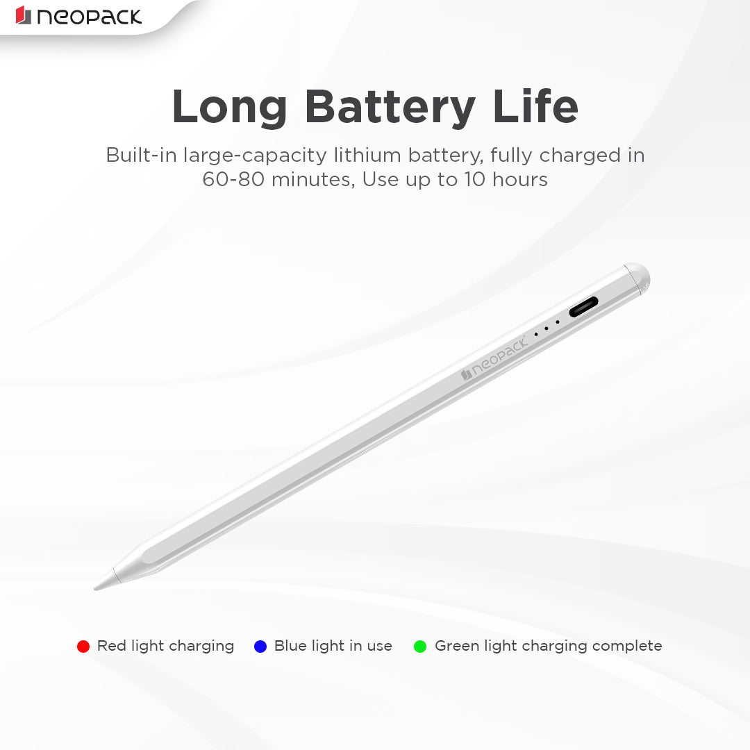 Universal Sketch Pencil with Magnetic Attached and Long Battery Life Compatible with iOS, Android, Windows Touchscreen Devices (White)