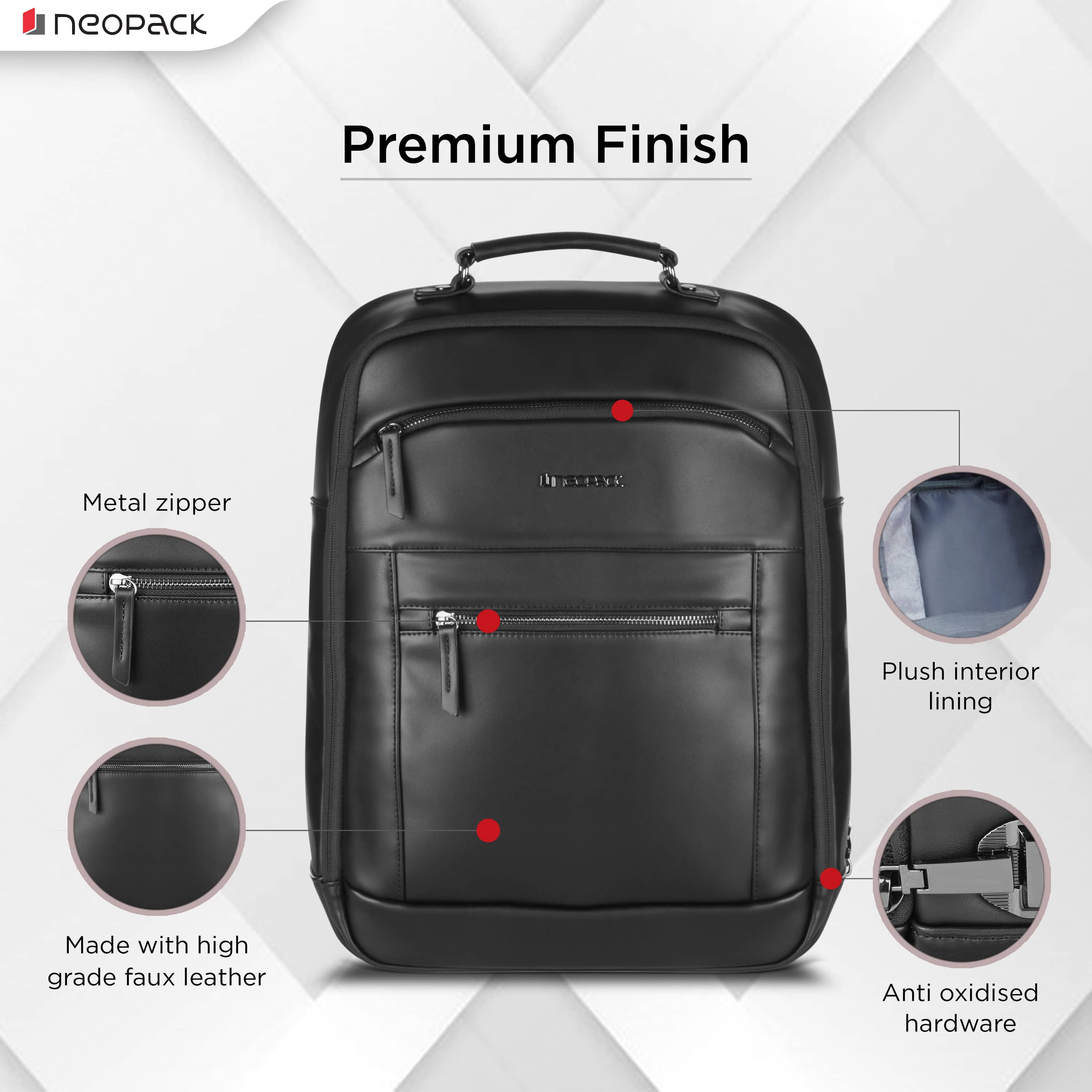 Elegante Secure Anti-Theft Backpack with Finger Print Lock Compatible with Upto 16.2