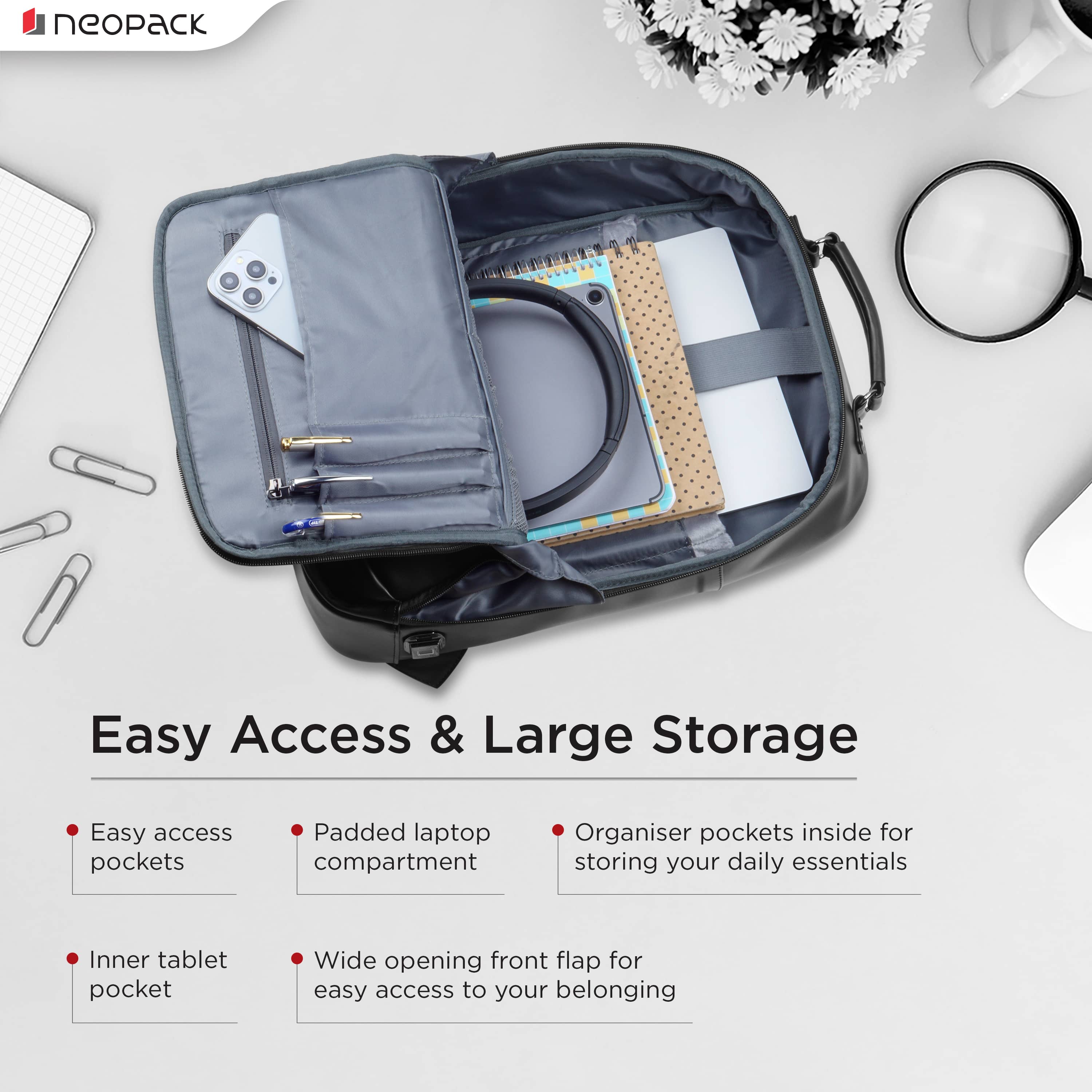 Elegante Secure Anti-Theft Backpack with Finger Print Lock Compatible with Upto 16.2