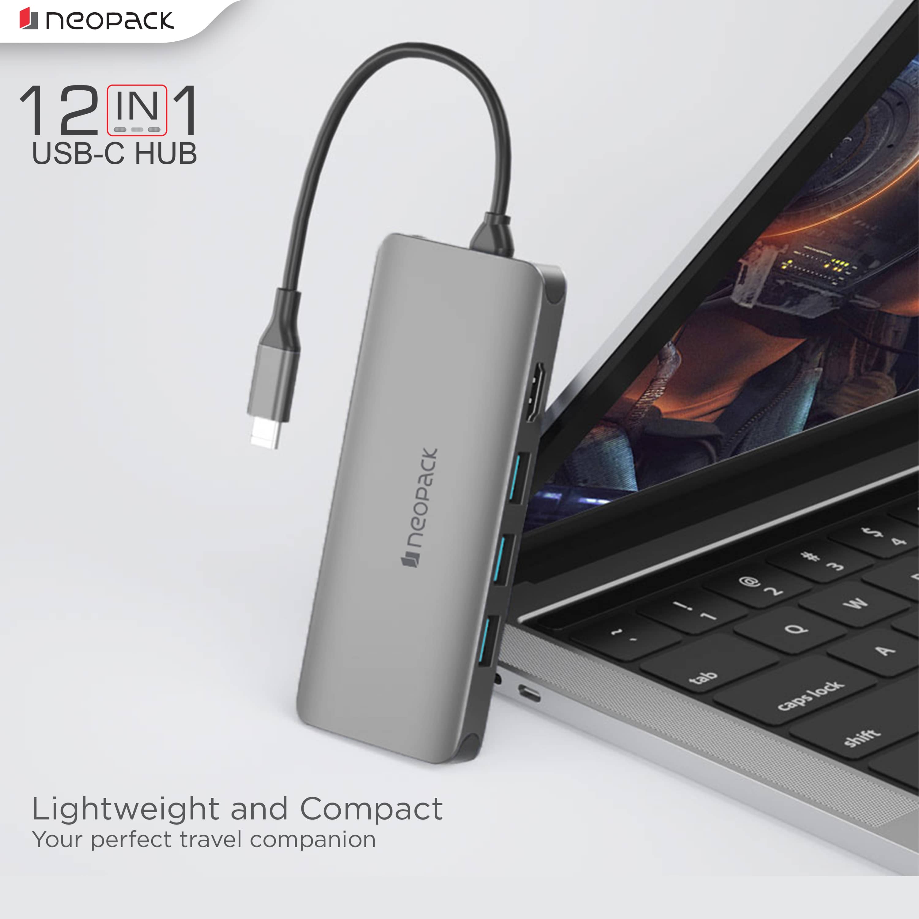 12 in 1 USB C Hub Multiport Adapter (Silver)
