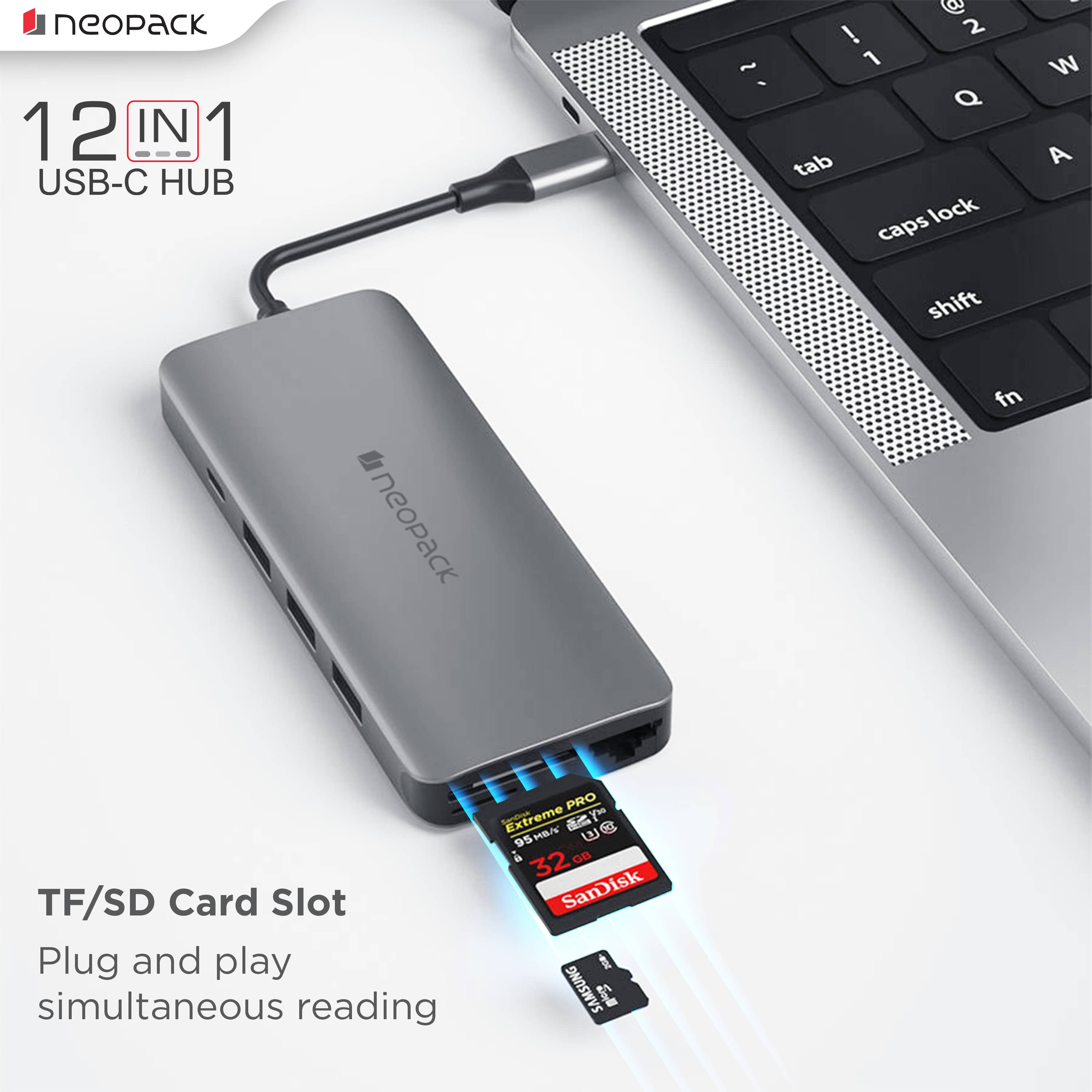 12 in 1 USB C Hub Multiport Adapter (Silver)