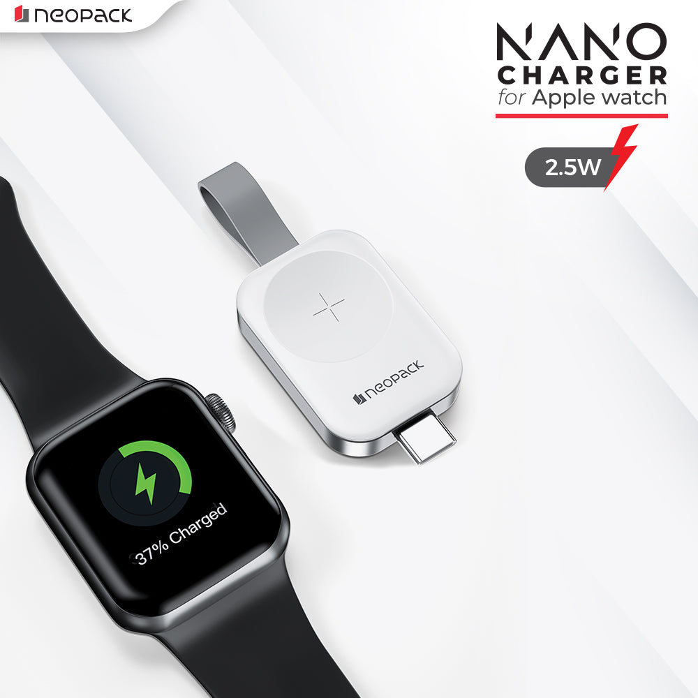 Nano Wireless Charger for Apple Watch, Compatible with All Series 9/8/7/6/5/4/3/2/1/Ultra 2 (White)