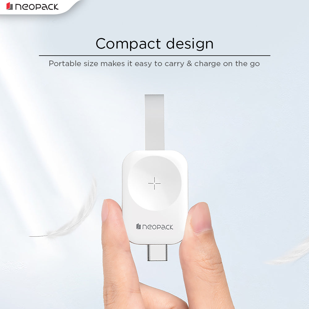Nano Wireless Charger for Apple Watch, Compatible with All Series 9/8/7/6/5/4/3/2/1/Ultra 2 (White)
