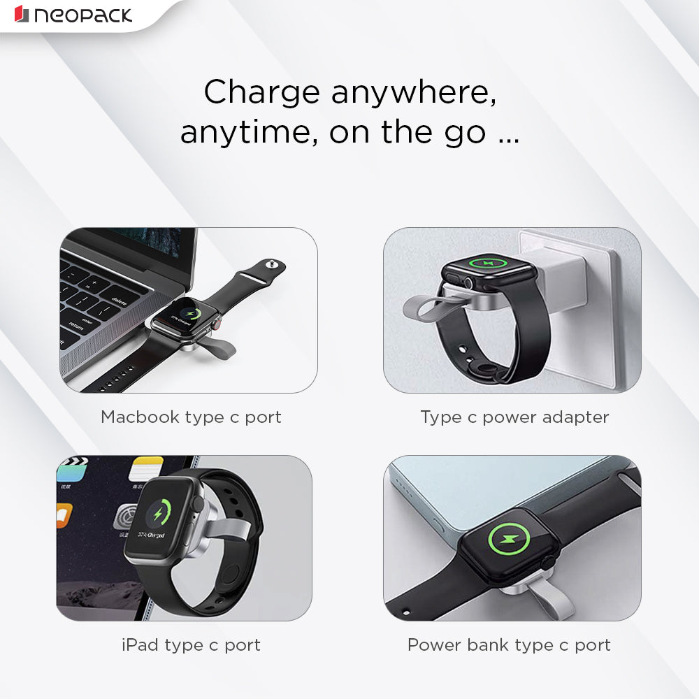 Nano Wireless Charger for Apple Watch, Compatible with All Series 9/8/7/6/5/4/3/2/1/Ultra 2 (White)