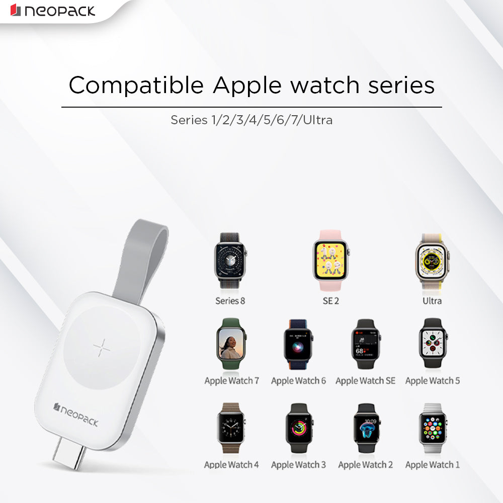 Nano Wireless Charger for Apple Watch, Compatible with All Series 9/8/7/6/5/4/3/2/1/Ultra 2 (White)