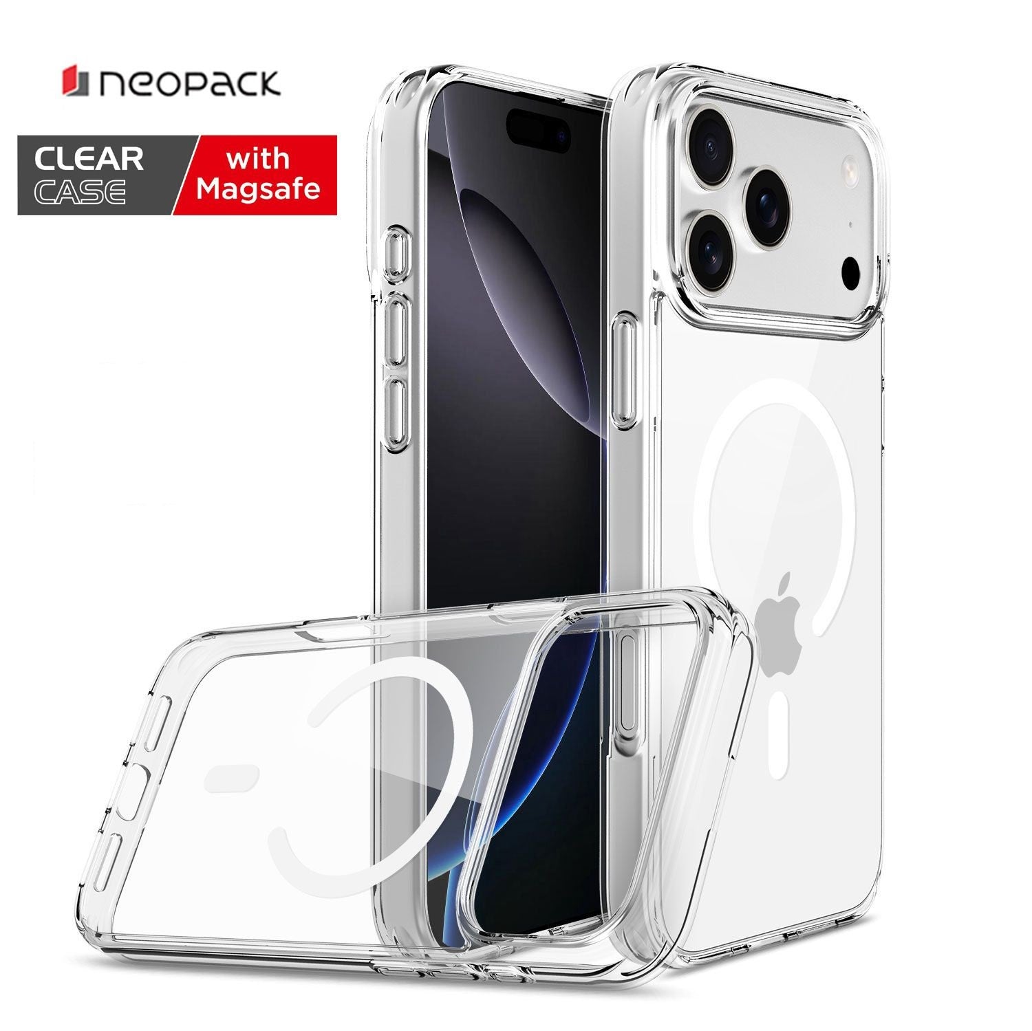 Neopack Hybrid Magsafe Case / Back Cover Compatible with iPhone 17 Pro-Max (Clear)