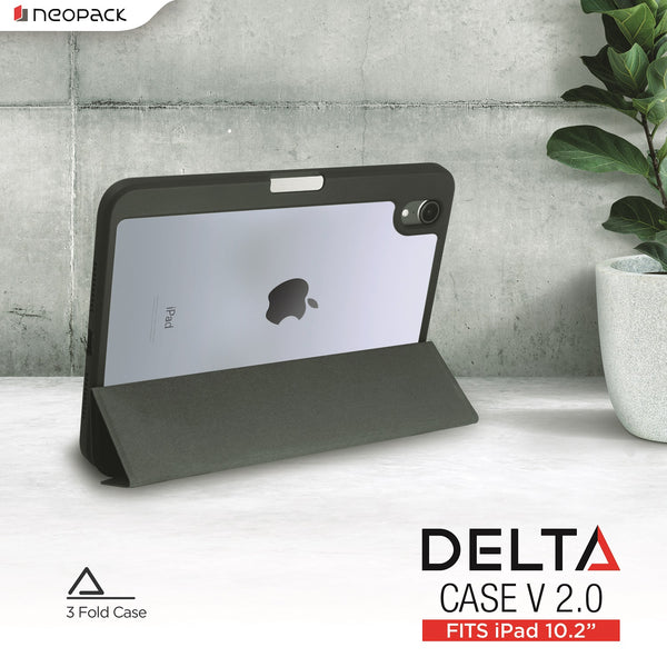 Delta Case with Apple Pencil Holder for iPad 10.2", Fits All Gen. (Black)