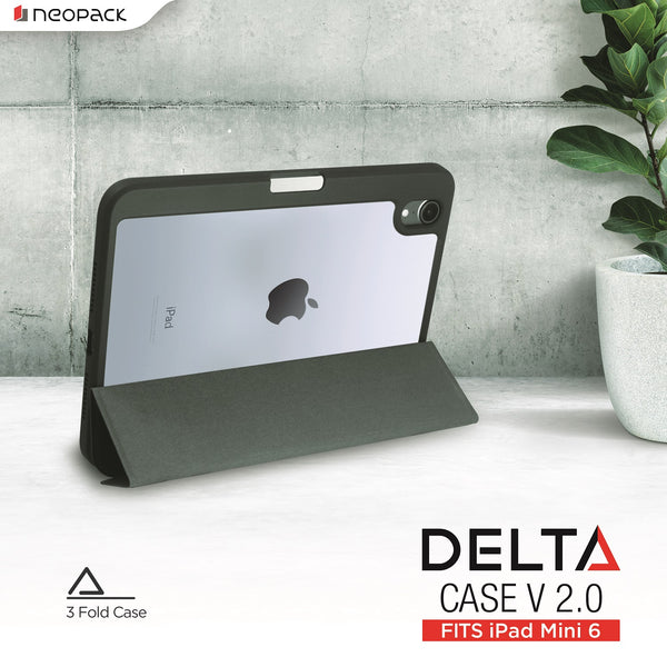Delta Case with Apple Pencil Holder for iPad Mini 6 & iPad Mini 2024 Model (Black)
