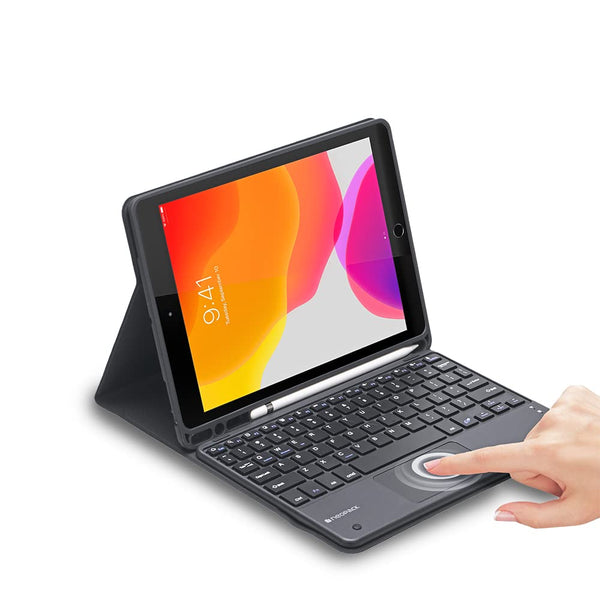 Keyboard Folio Case With Trackpad For IPad Pro 12.9", Fits: 4th, 5th & 6th Gen (Black)